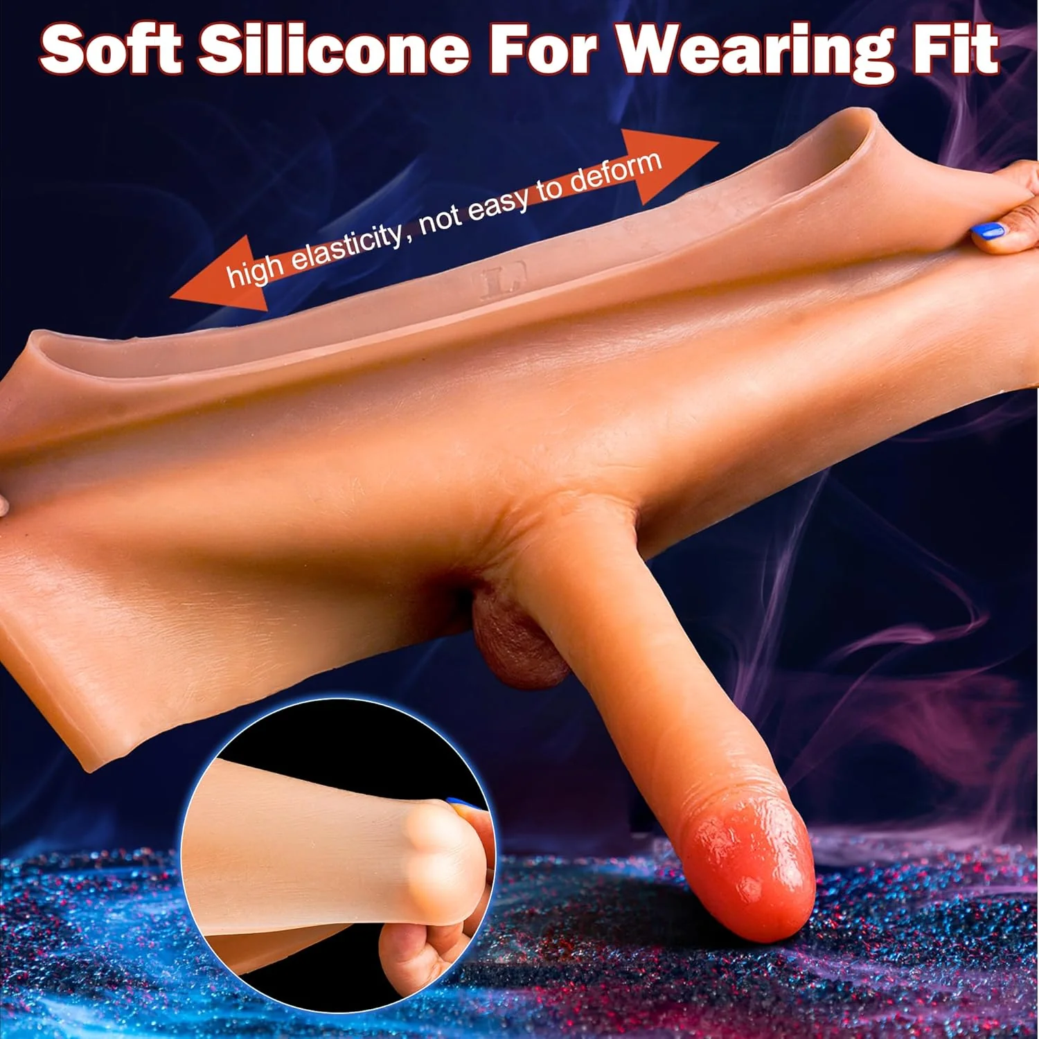 FlexSkin Strapless Silicone Dildo Panties 7 Inch - Image 3