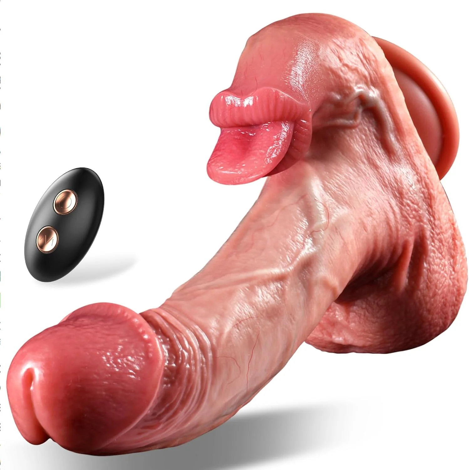 VirexaHeat Thrusting Licking Dildo Vibrator 5 Speeds G-Spot Toy