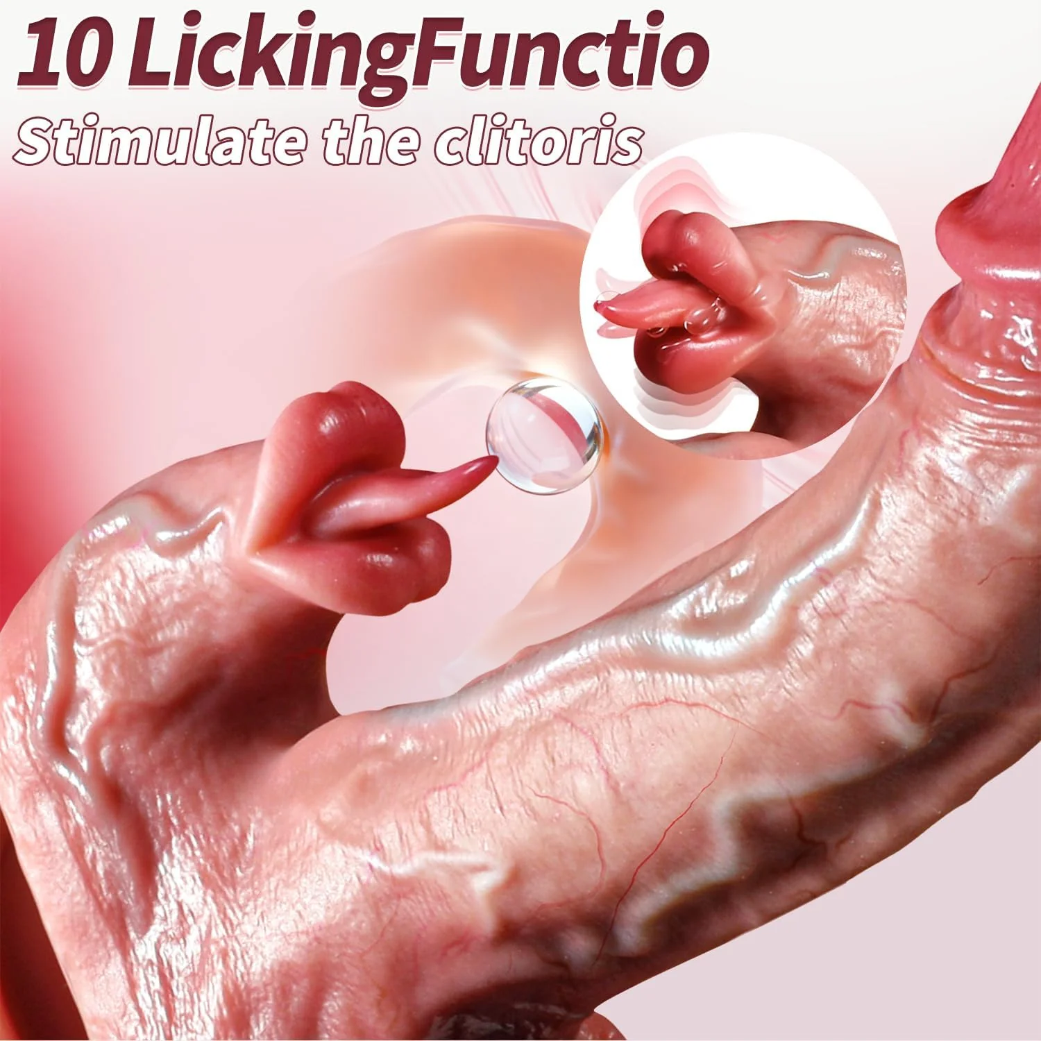 VirexaHeat Thrusting Licking Dildo Vibrator 5 Speeds G-Spot Toy - Image 2