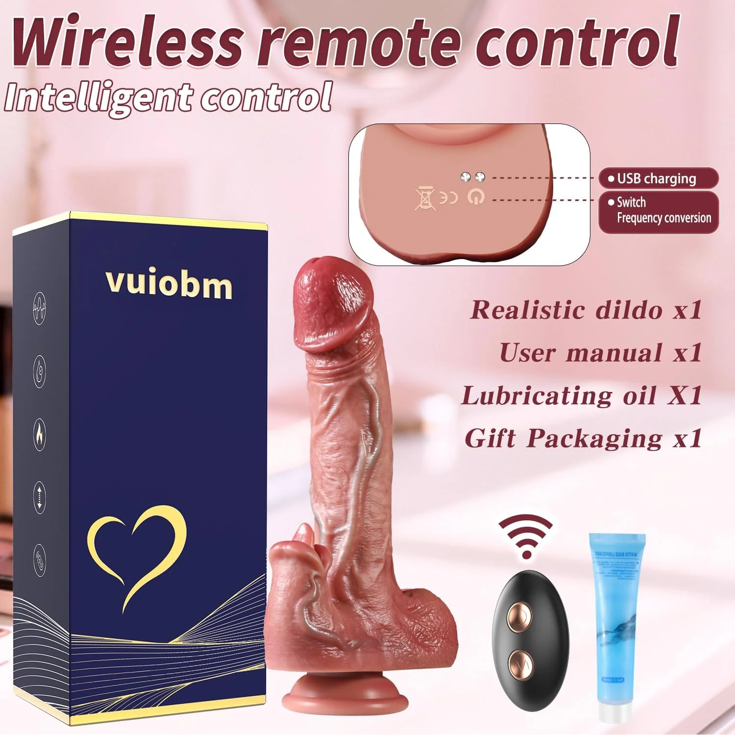 VirexaHeat Thrusting Licking Dildo Vibrator 5 Speeds G-Spot Toy - Image 5