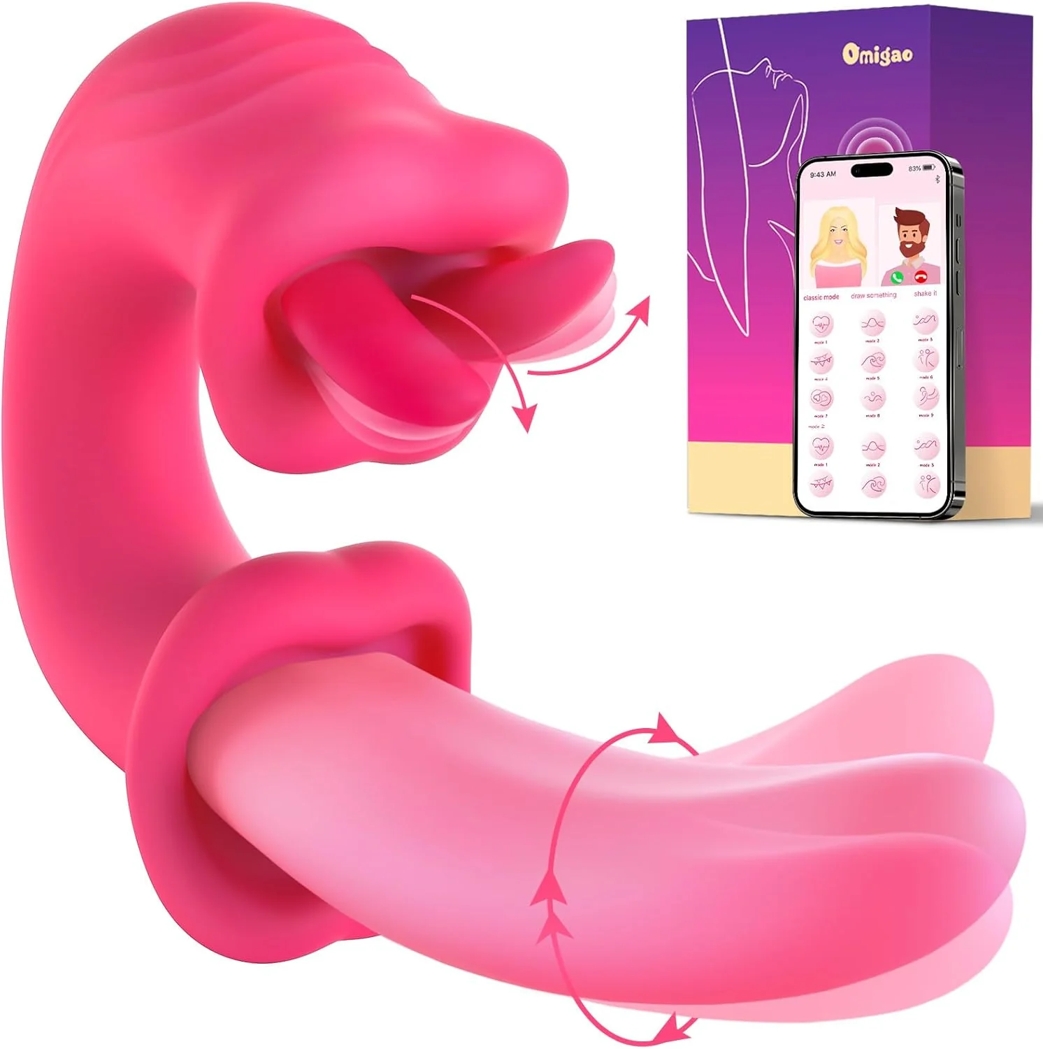 LunexaSync App Tongue Vibrator 20 Modes G-Spot Clit Toy - Image 2