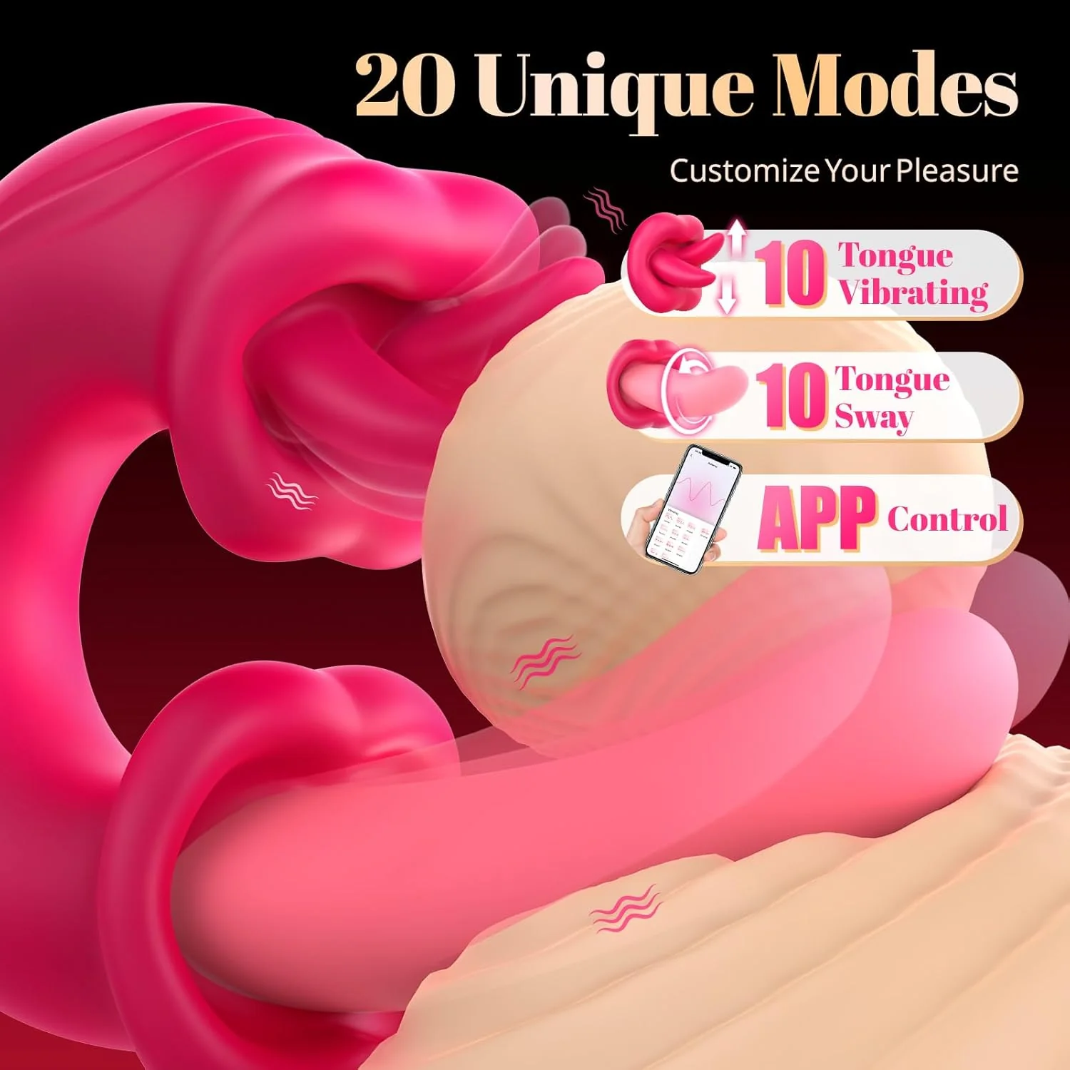 LunexaSync App Tongue Vibrator 20 Modes G-Spot Clit Toy - Image 4