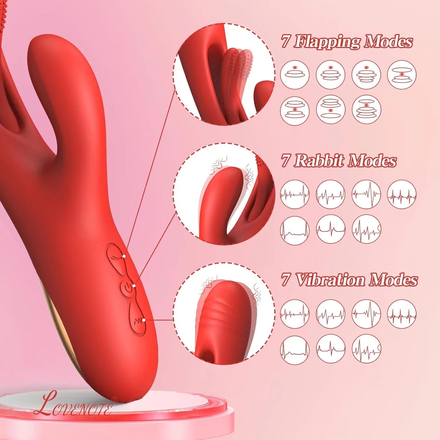 FlexiPulseX 3-in-1 Rabbit Vibrator 7 Flapping Modes Waterproof - Image 3