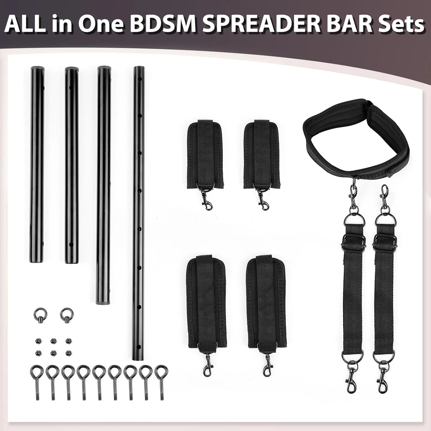 FeatherLock Feather Cuff Spreader Bar BDSM Kit - Image 3