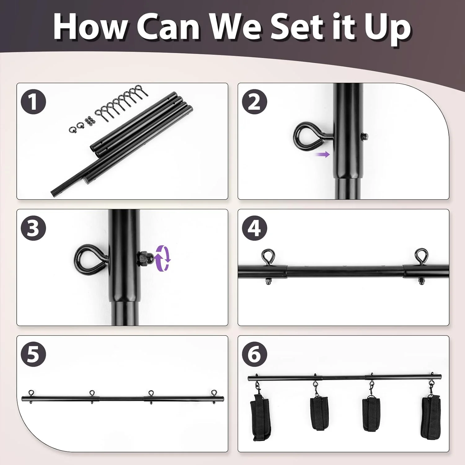 FeatherLock Feather Cuff Spreader Bar BDSM Kit - Image 4