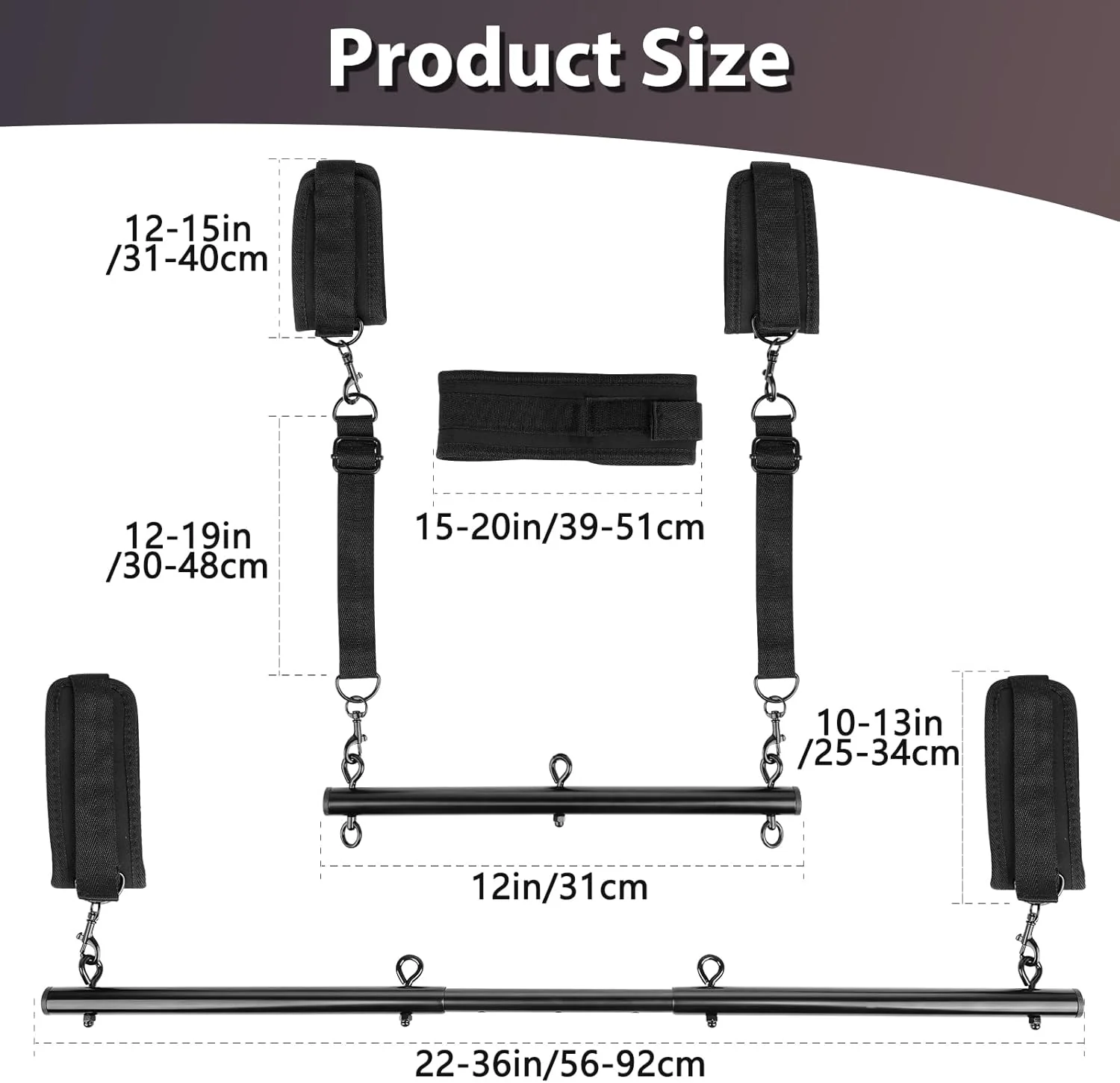 FeatherLock Feather Cuff Spreader Bar BDSM Kit - Image 6