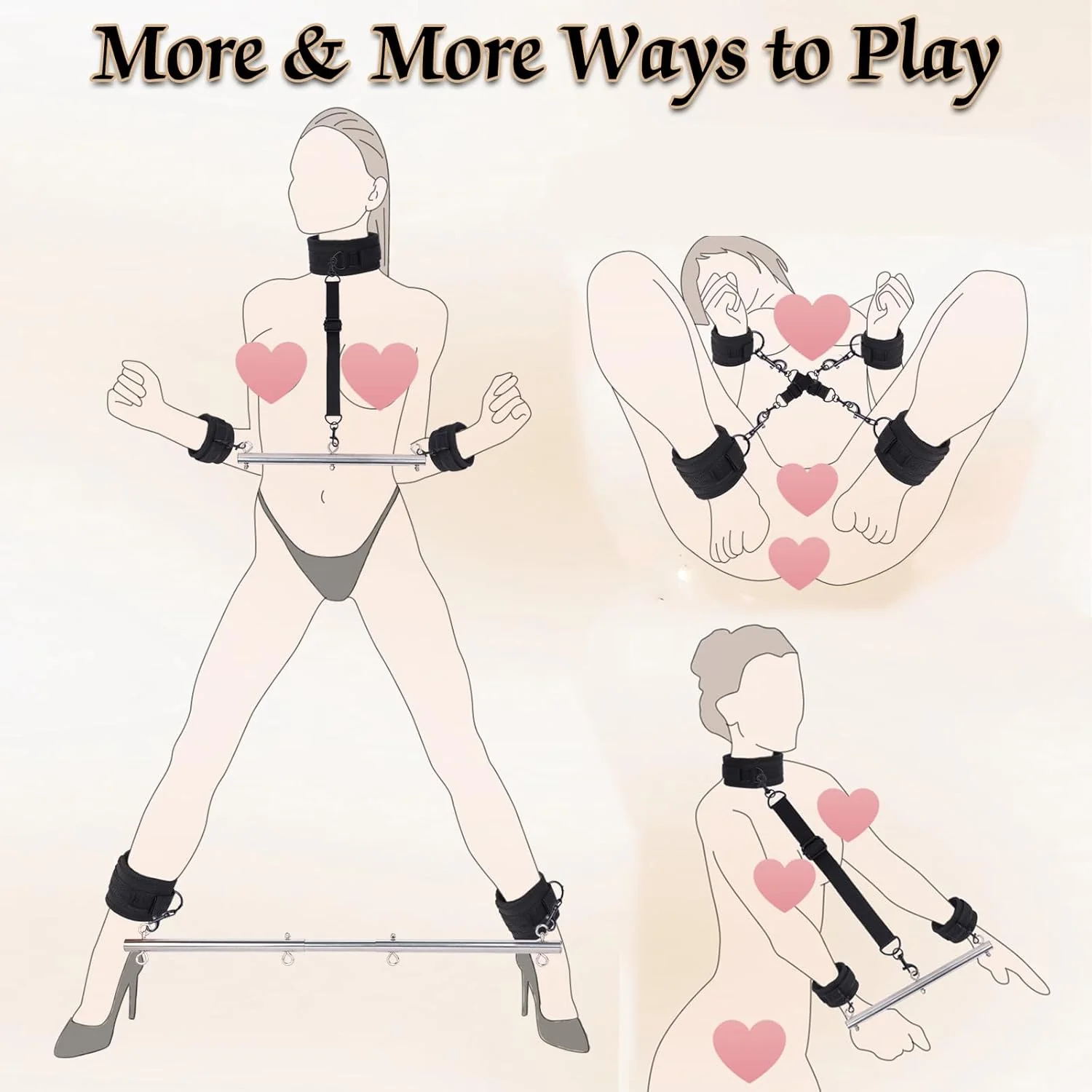 SilverFeather Spreader Bar BDSM Kit - Image 2