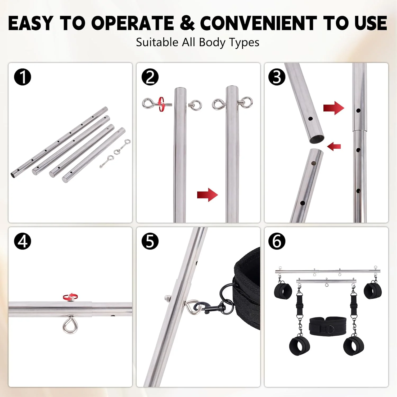 FeatherControl Feather Cuff Adjustable Spreader Bar - Image 4