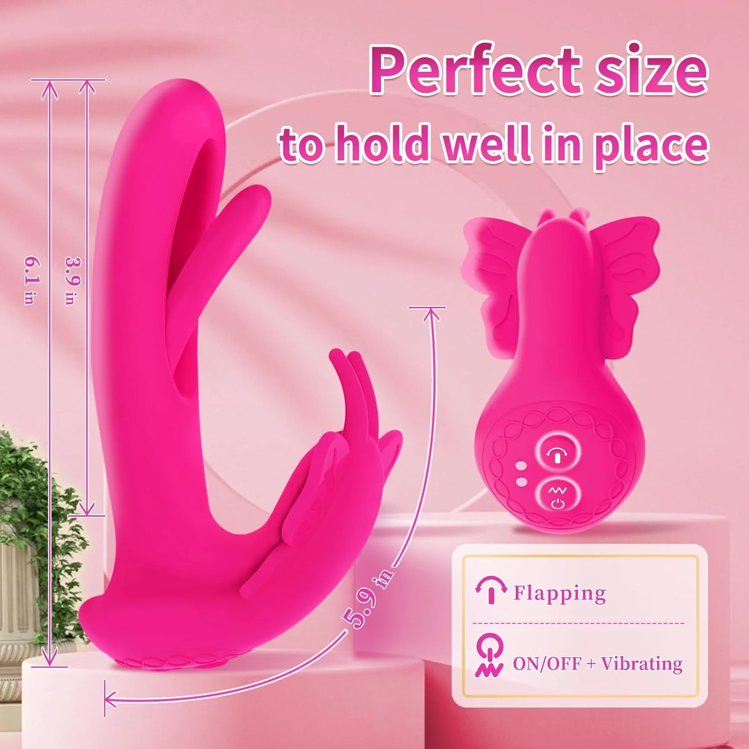 RogueFlick 3-in-1 Wearable Panty Vibrator with 9 Flapping & Vibration Modes - Image 5