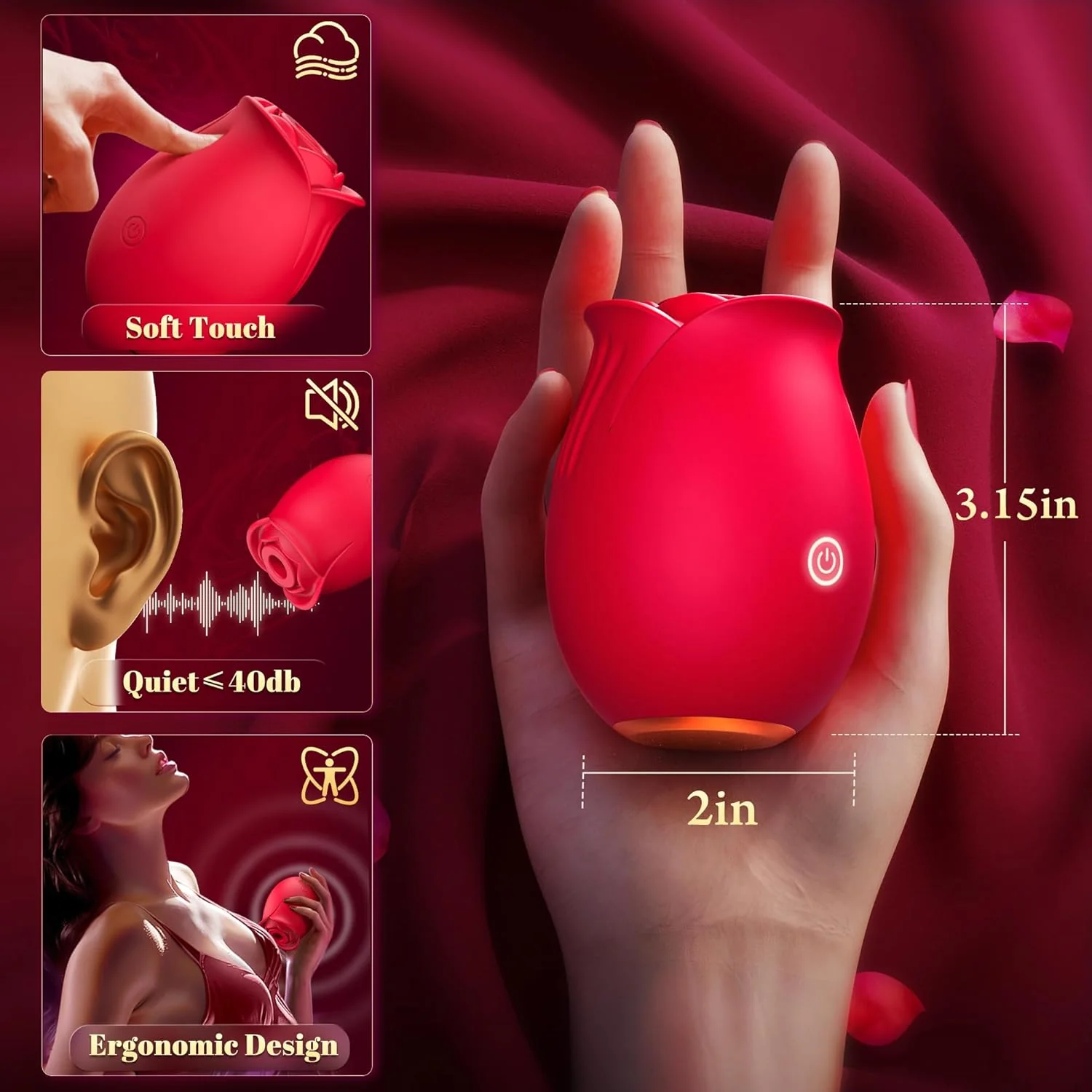 AurevynX Rose Clit Sucker App Control 9 Modes Waterproof - Image 5