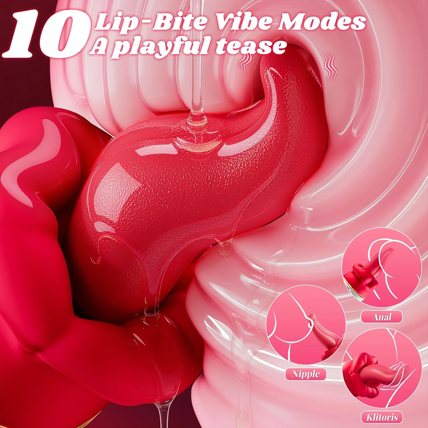 FlorixaWave 5-in-1 Rose Tongue Vibrator 10 Modes Clit Toy - Image 5
