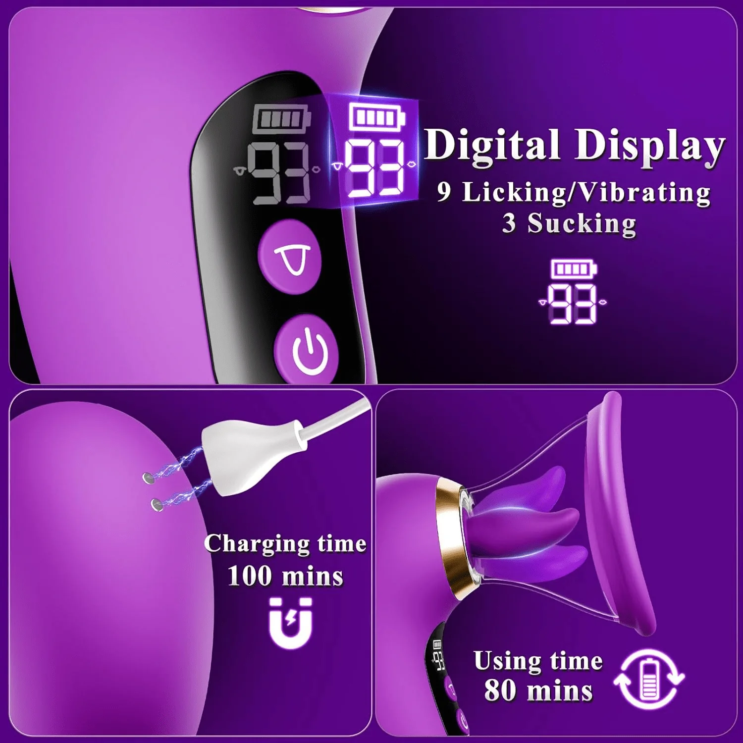 Auraluxe AI Sync Wand Clitoral Sucker LCD App Waterproof - Image 5