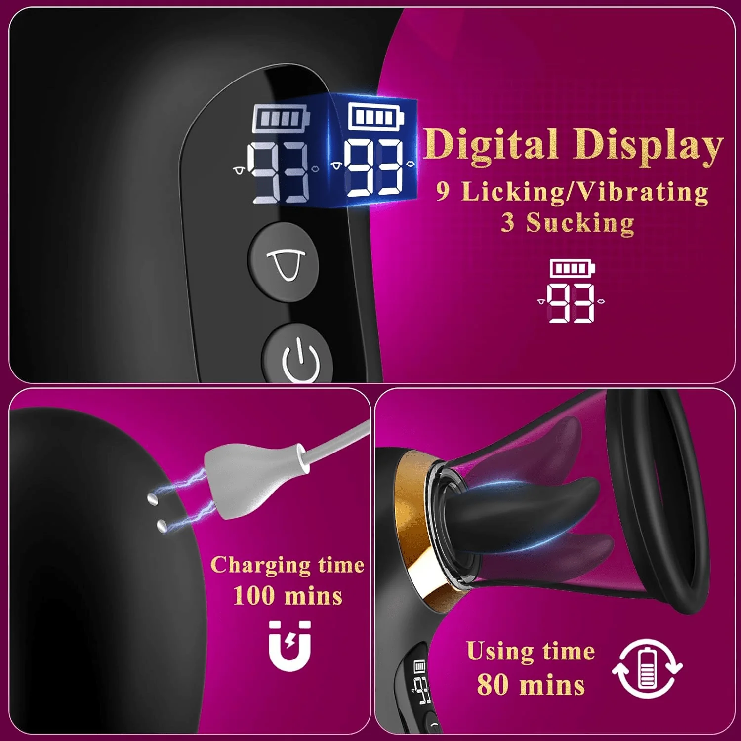 ObsidiaSync AI Rose Wand Clit Sucker LCD App Waterproof - Image 7