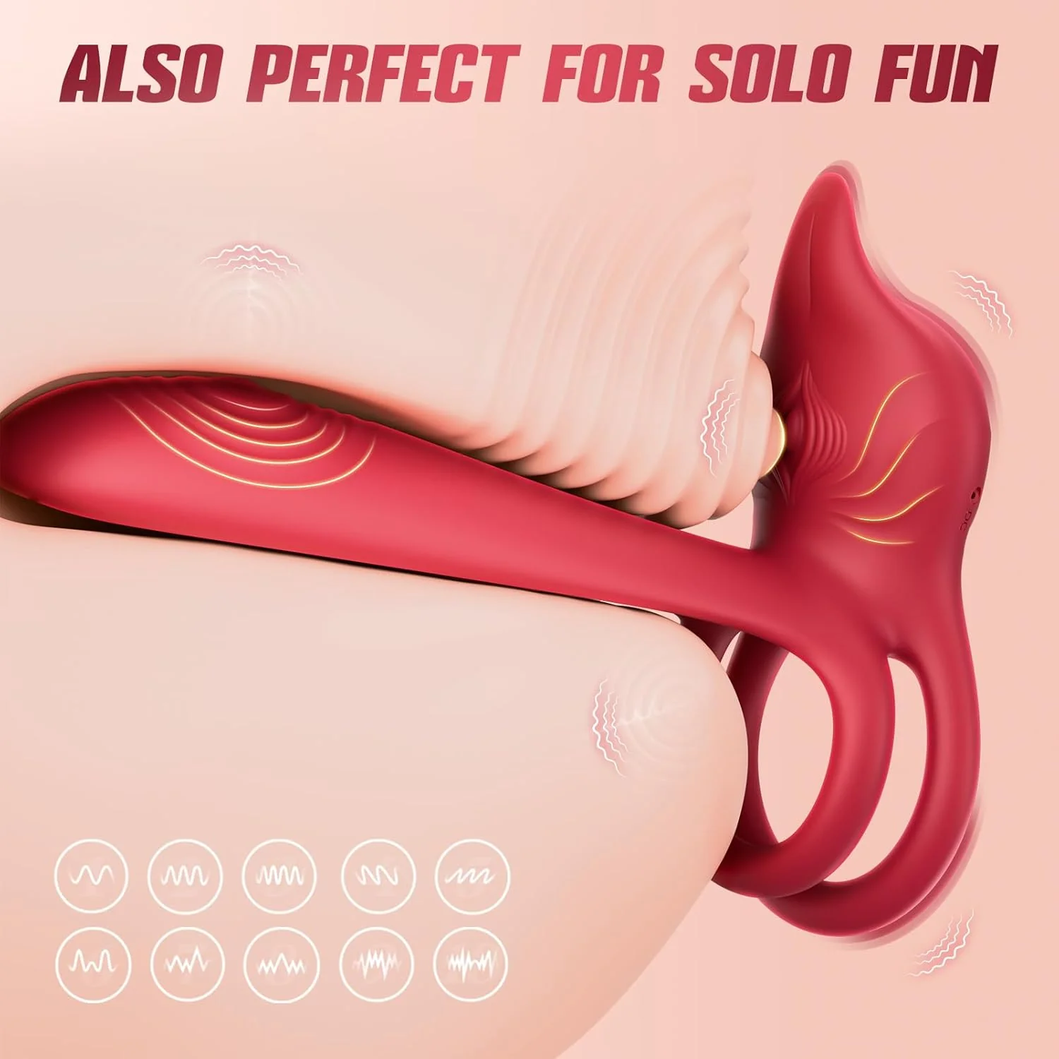 RoseSyncX Rose Vibrating Cock Ring G-Spot Clit Stimulator - Image 7