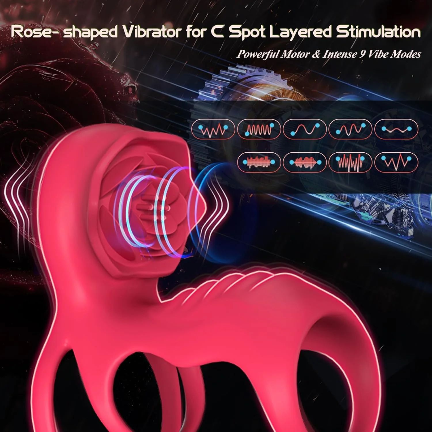 TriLock Cock Ring Extender Clit G-Spot Vibrator 9 Modes - Image 6