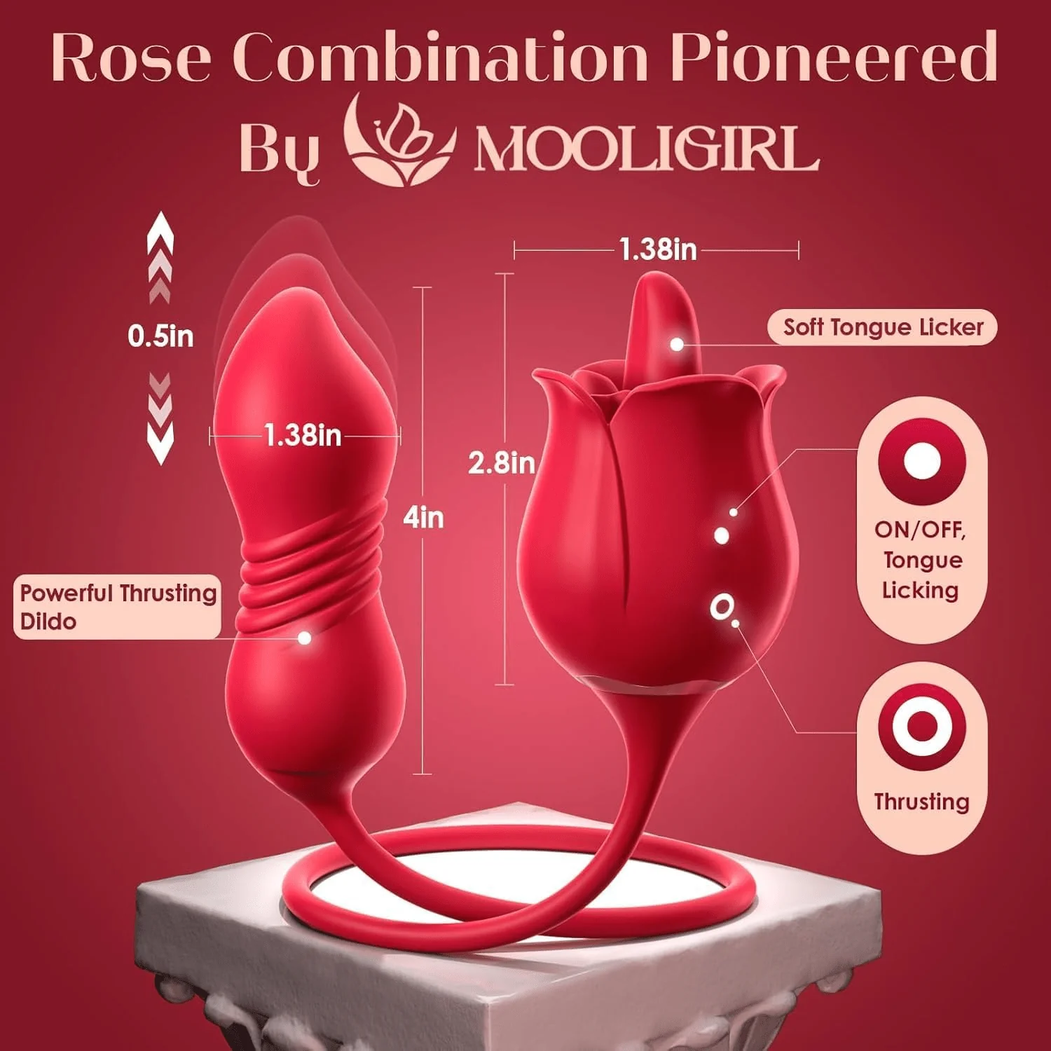 RoselleX AI Rose Thrust Vibrator 9 Lick 9 Thrust - Image 5