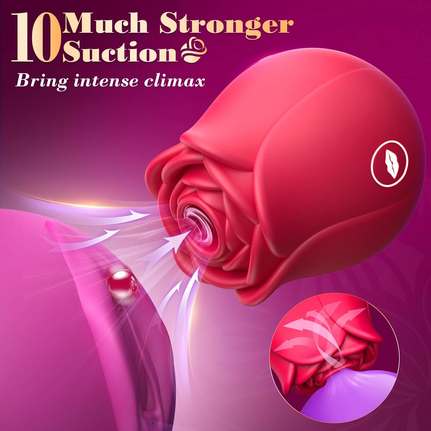 SerevynX Rose Clit Sucker 10 Modes App Waterproof Quiet - Image 3