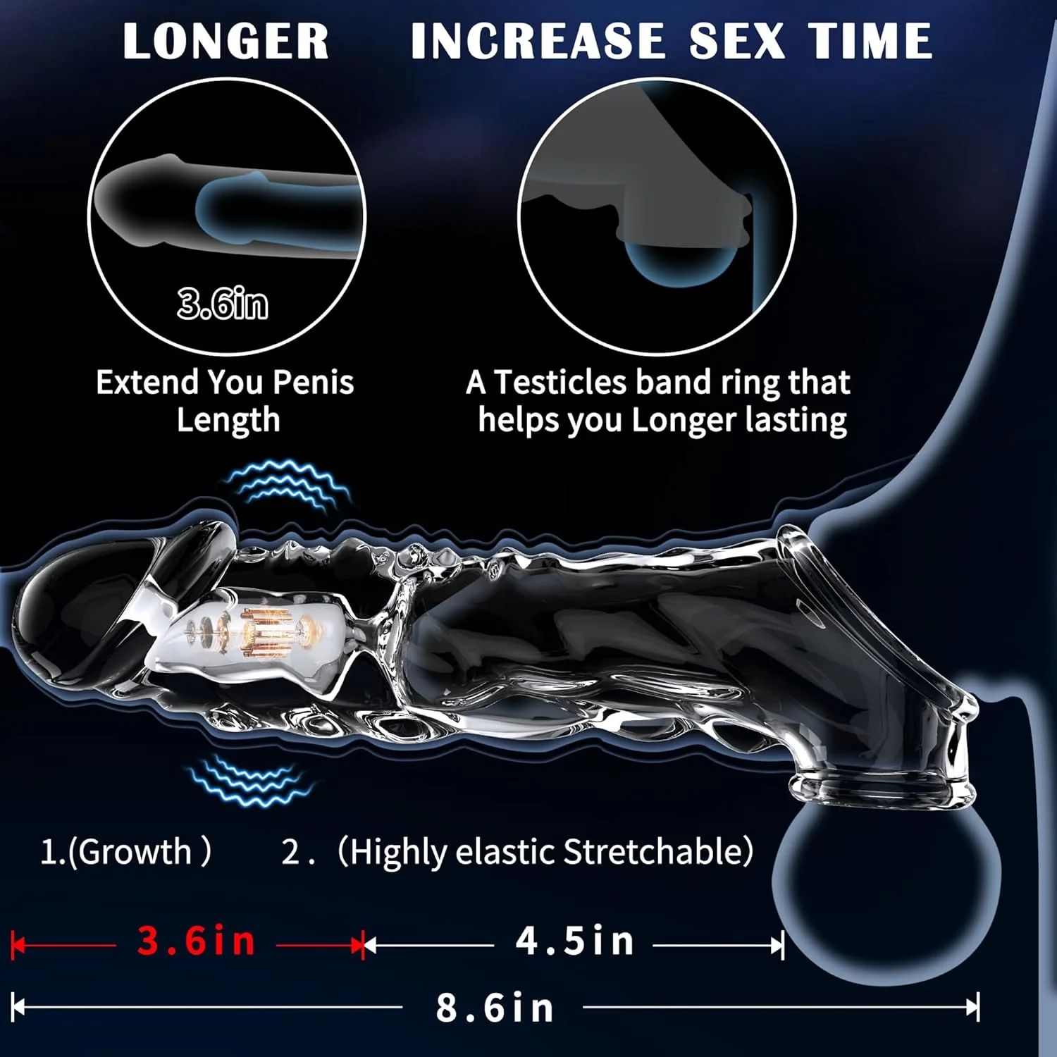 SavageTide Vibrating Penis Sleeve Extender - Image 2
