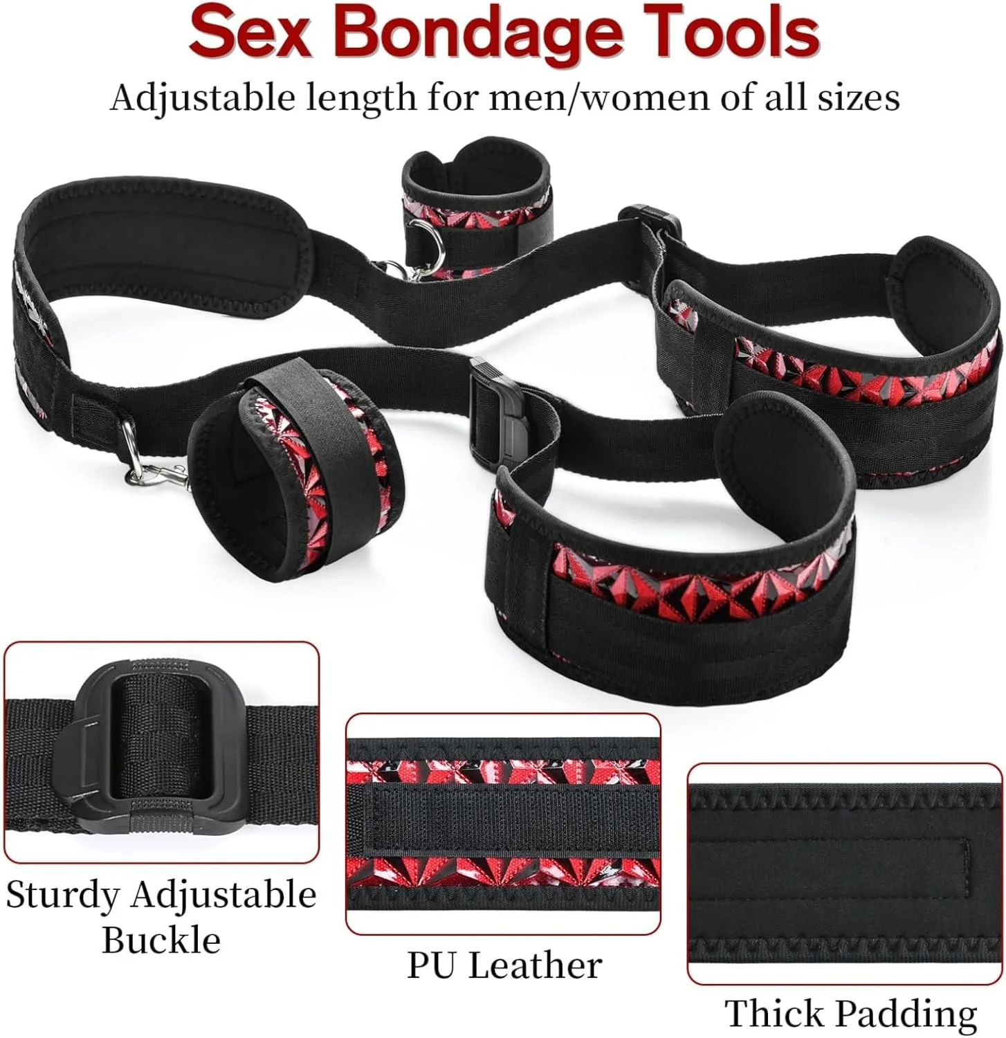 DiamondFlex Adjustable Sling Strap BDSM Kit with Cuffs - Image 3