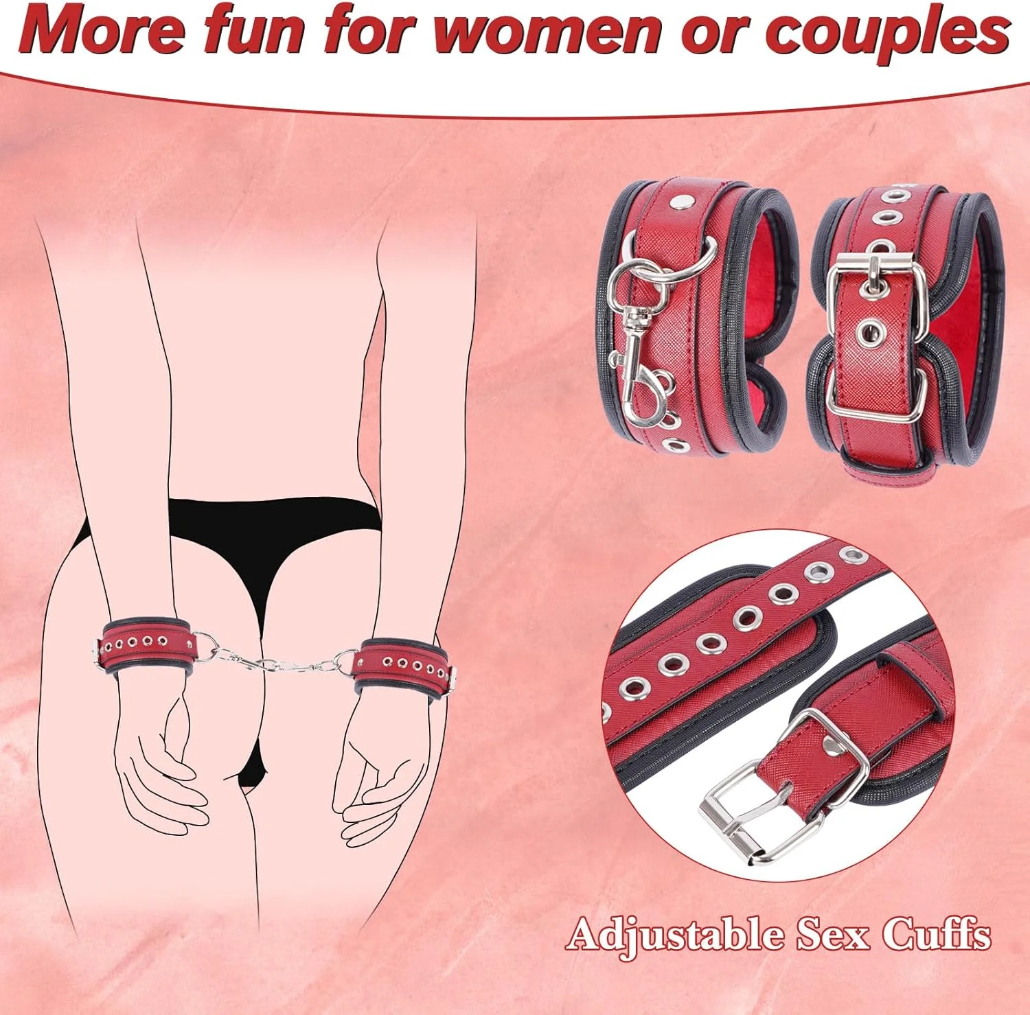 PlushLock PU Leather Sling Strap BDSM Kit with Cuffs - Image 3
