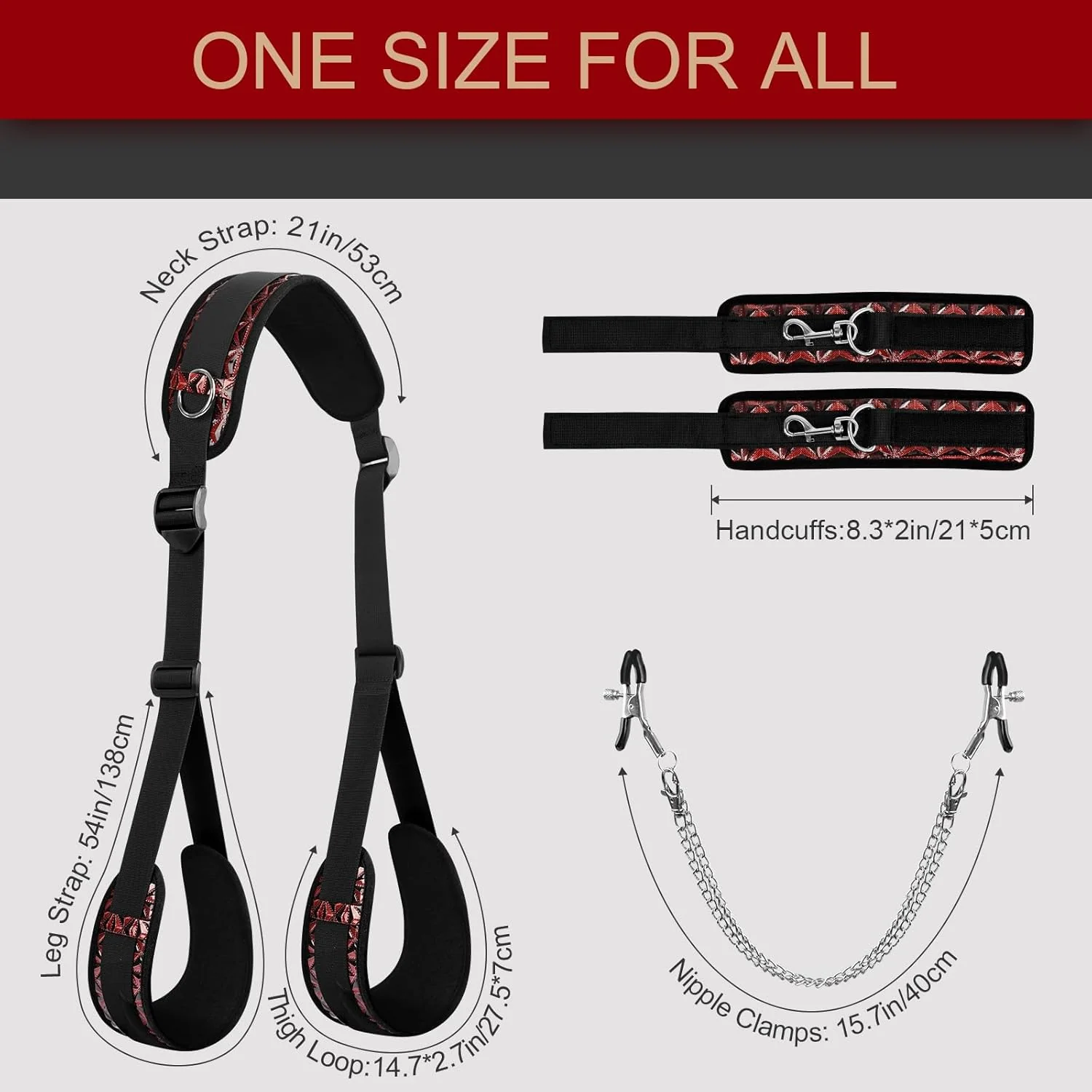 LiftForm Neck to Thigh Sling BDSM Kit Adjustable - Image 6
