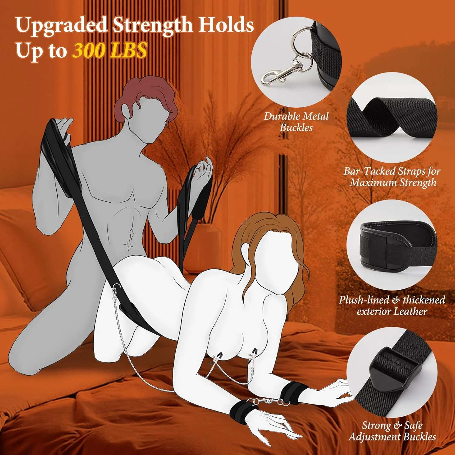 IronForm Leather Neck to Thigh Sling BDSM Kit - Image 5