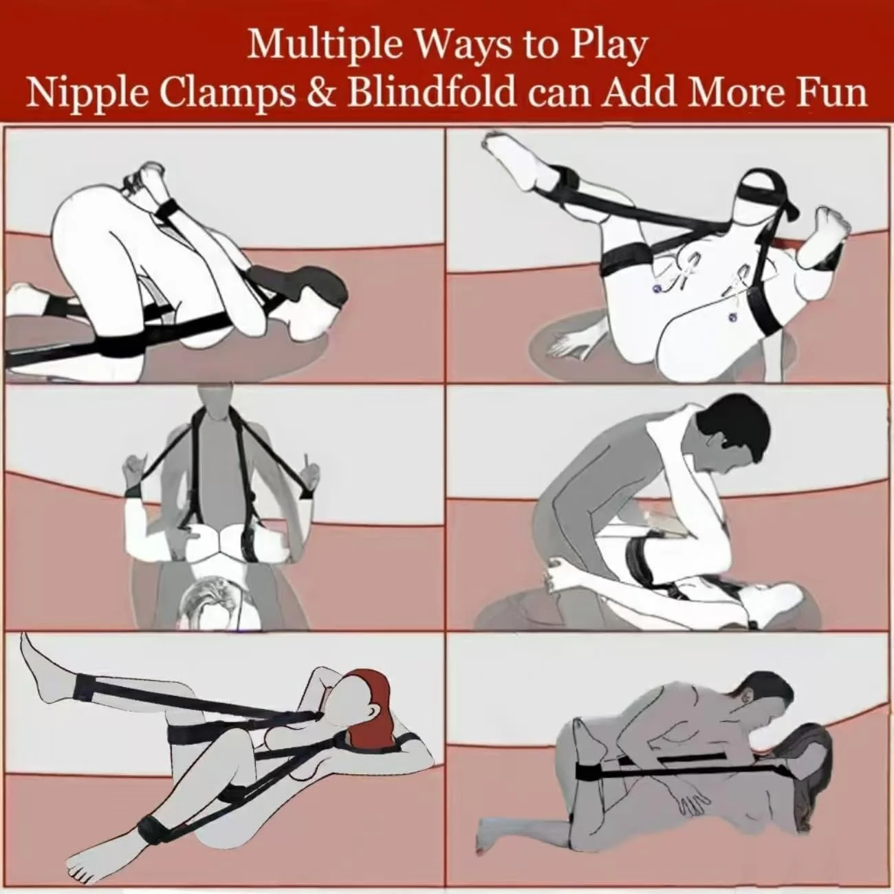 OpenForm Adjustable Sex Sling BDSM Kit Cuffs - Image 3