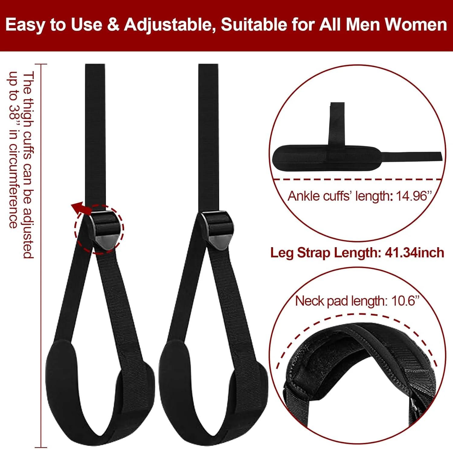 OpenForm Adjustable Sex Sling BDSM Kit Cuffs - Image 5