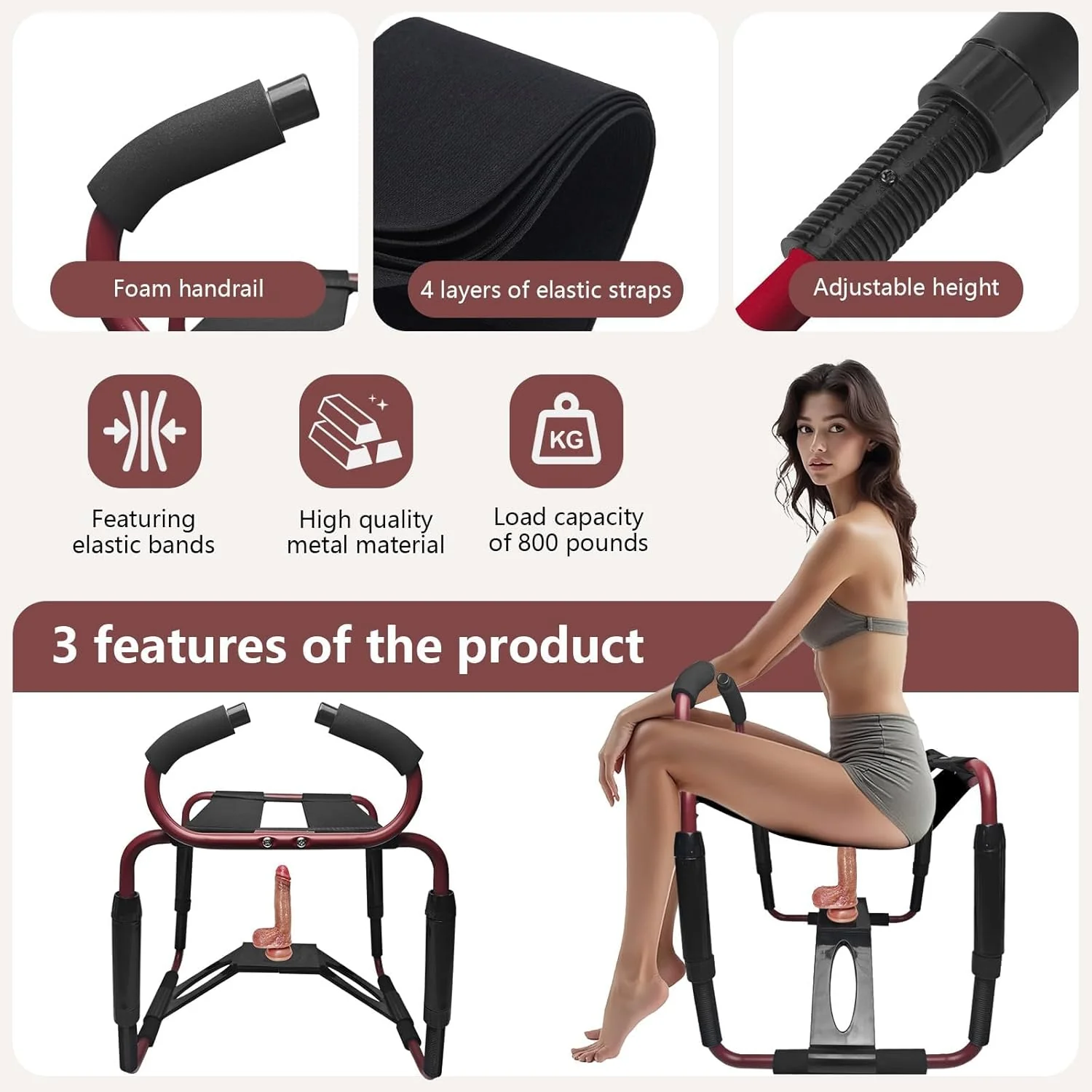 FlexBounce Adjustable Sex Position Chair with Dildo - Image 3