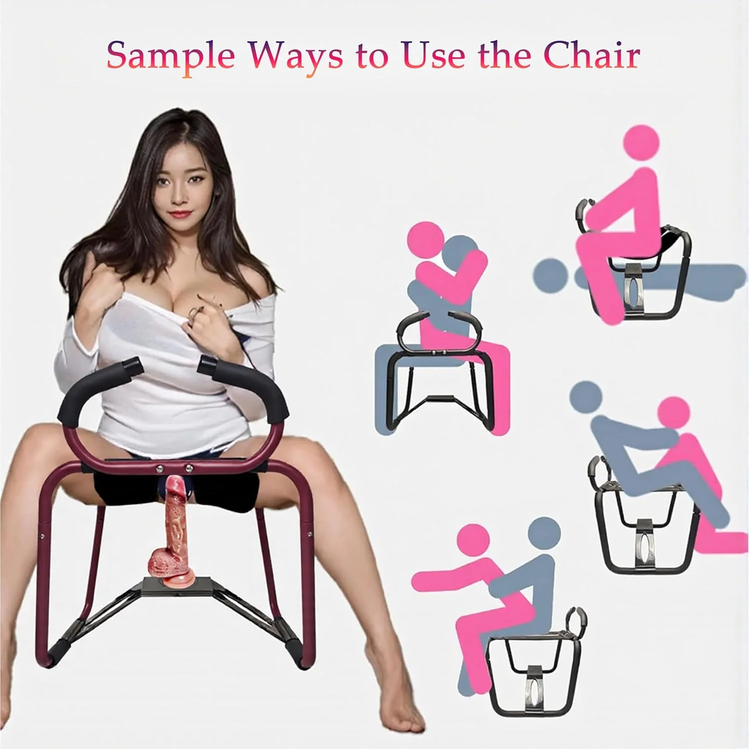 FlexFrame Adjustable Position Aid Chair with Armrests (Red) - Image 2