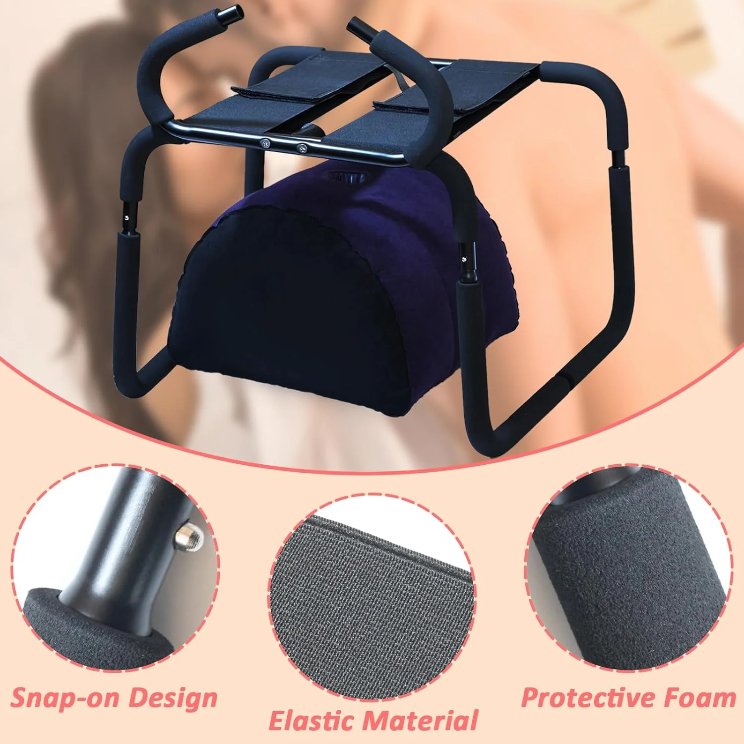 RhythmCore Adjustable Sex Chair with Handrail - Image 3