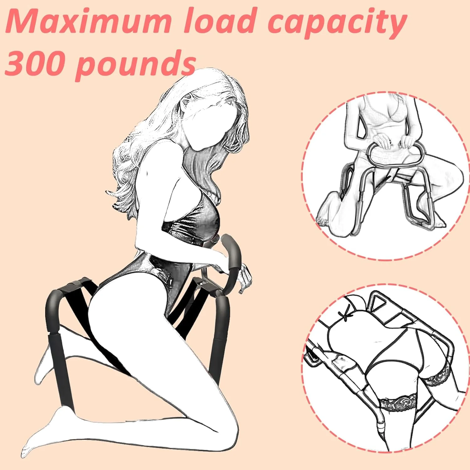 RhythmCore Adjustable Sex Chair with Handrail - Image 4