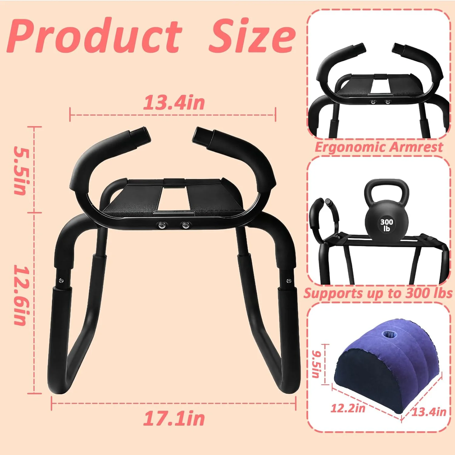 RhythmCore Adjustable Sex Chair with Handrail - Image 6