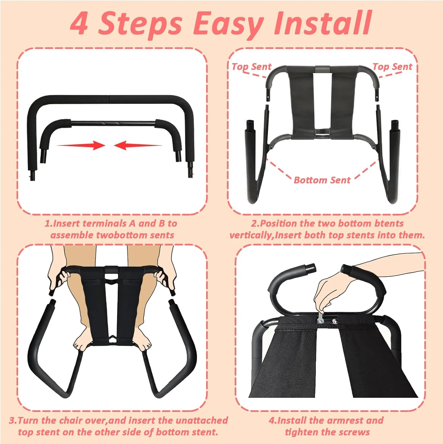 RhythmCore Adjustable Sex Chair with Handrail - Image 7