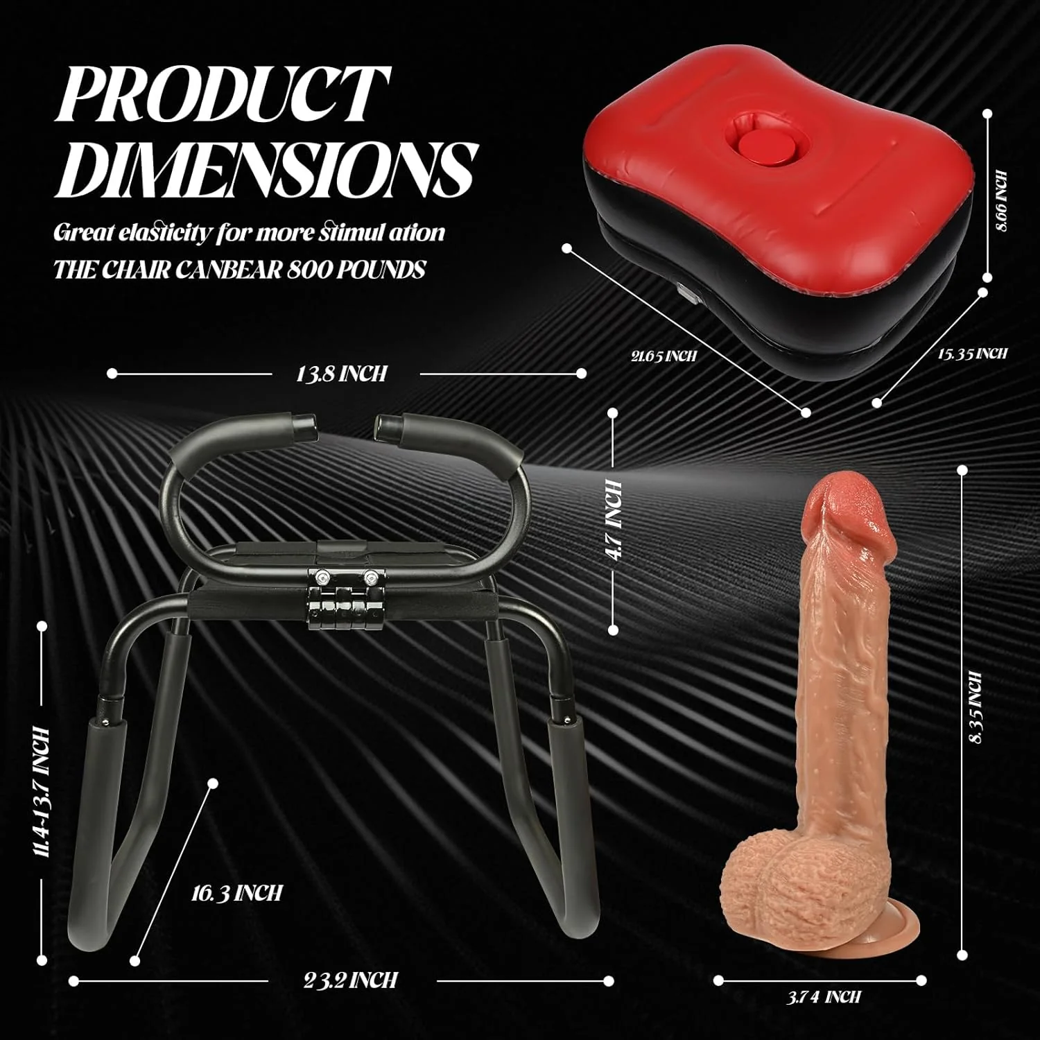 SteelBounce Adjustable Sex Chair with Handrail - Image 2