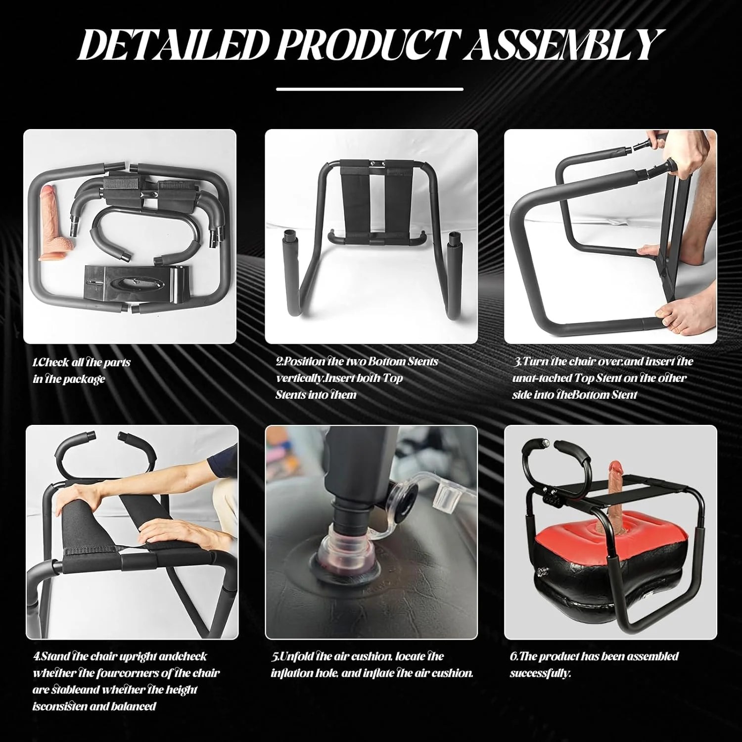 SteelBounce Adjustable Sex Chair with Handrail - Image 7