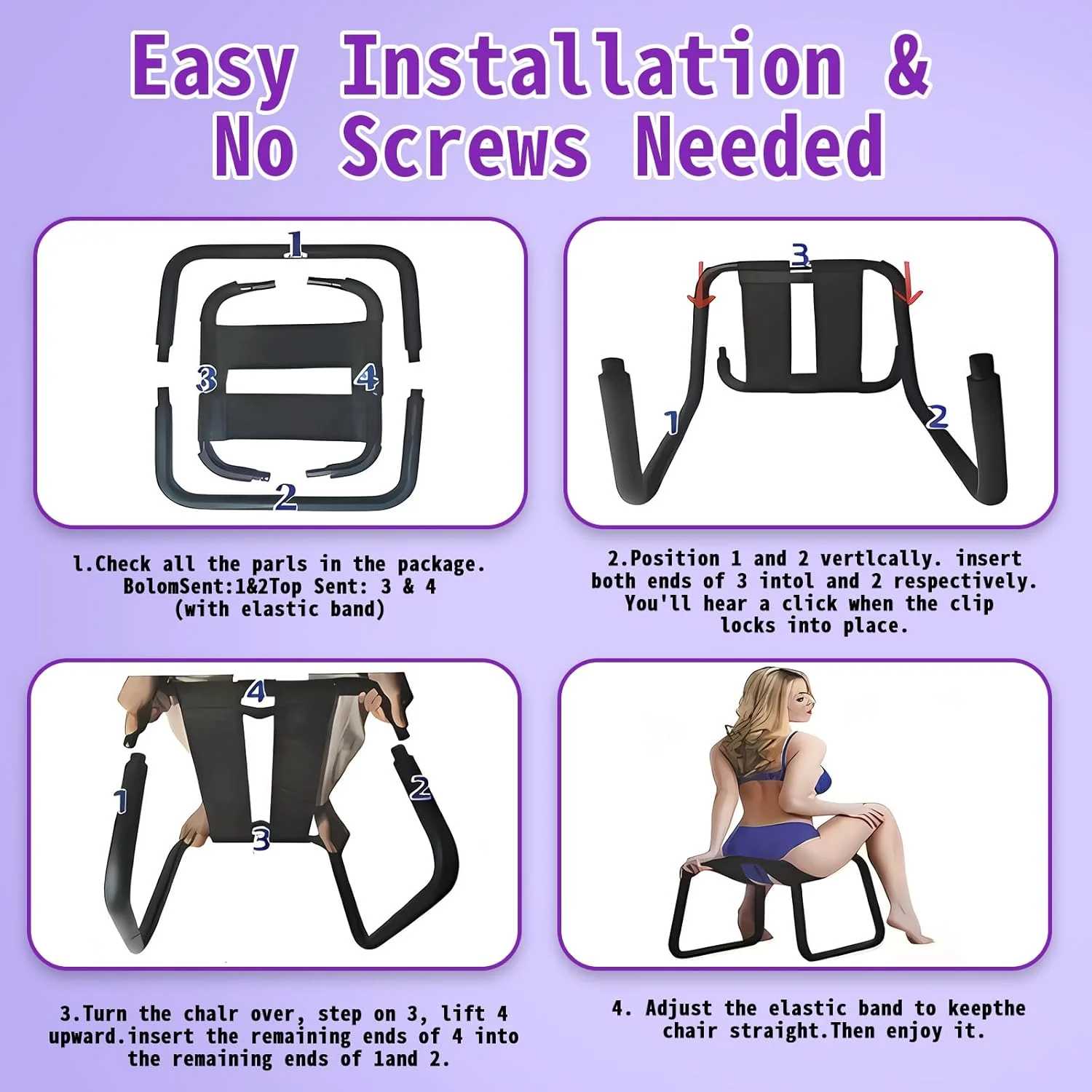 RideWave Adjustable Bouncing Sex Chair with Elastic Seat - Image 7