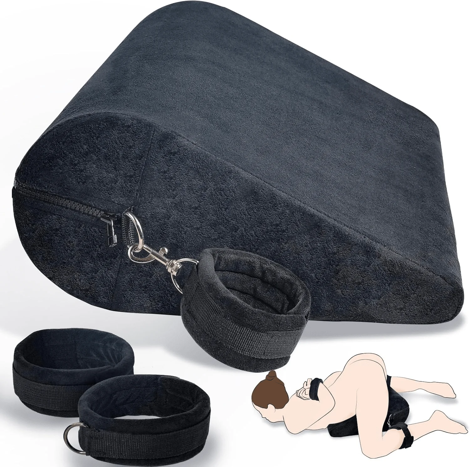 StrataBond BDSM Positioning Pillow with Wrist & Ankle Cuffs