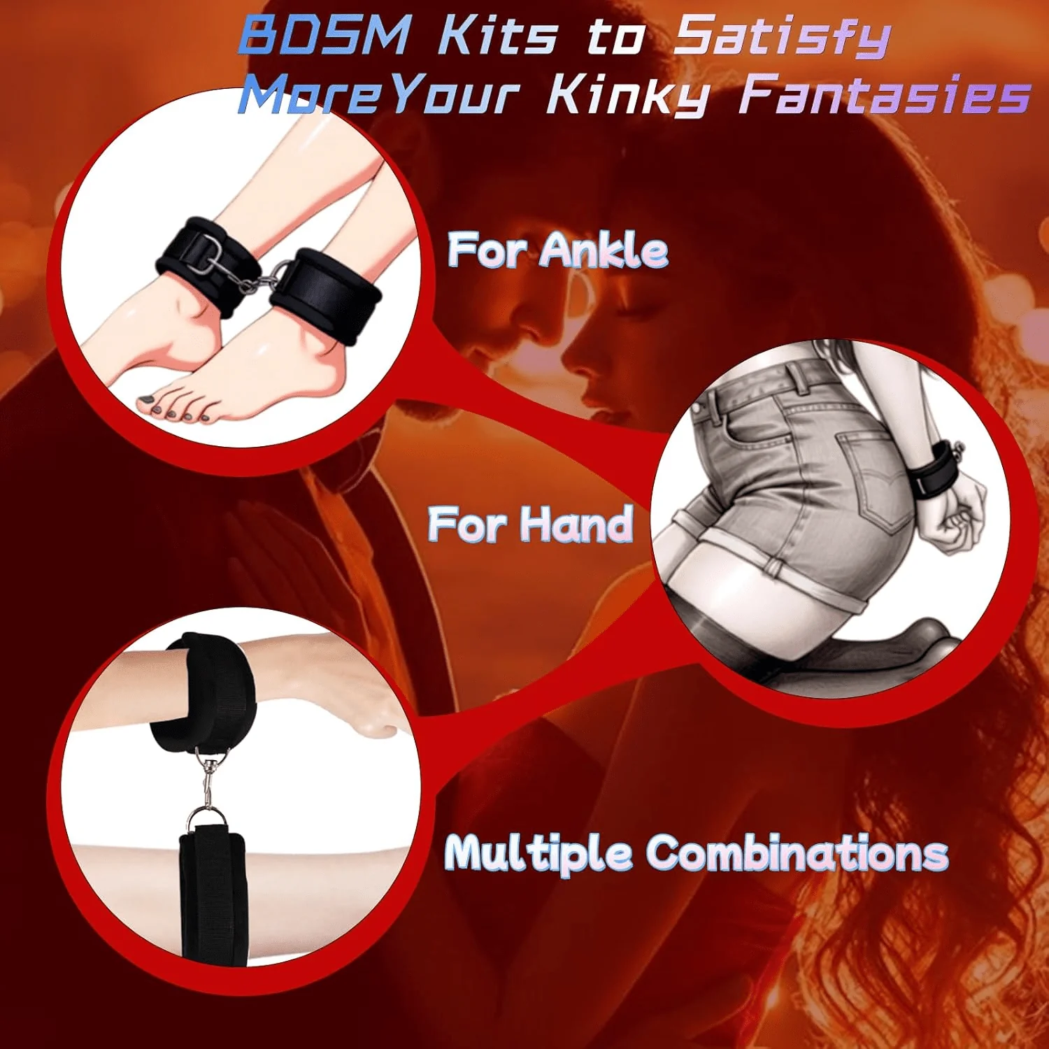 StrataBond BDSM Positioning Pillow with Wrist & Ankle Cuffs - Image 5