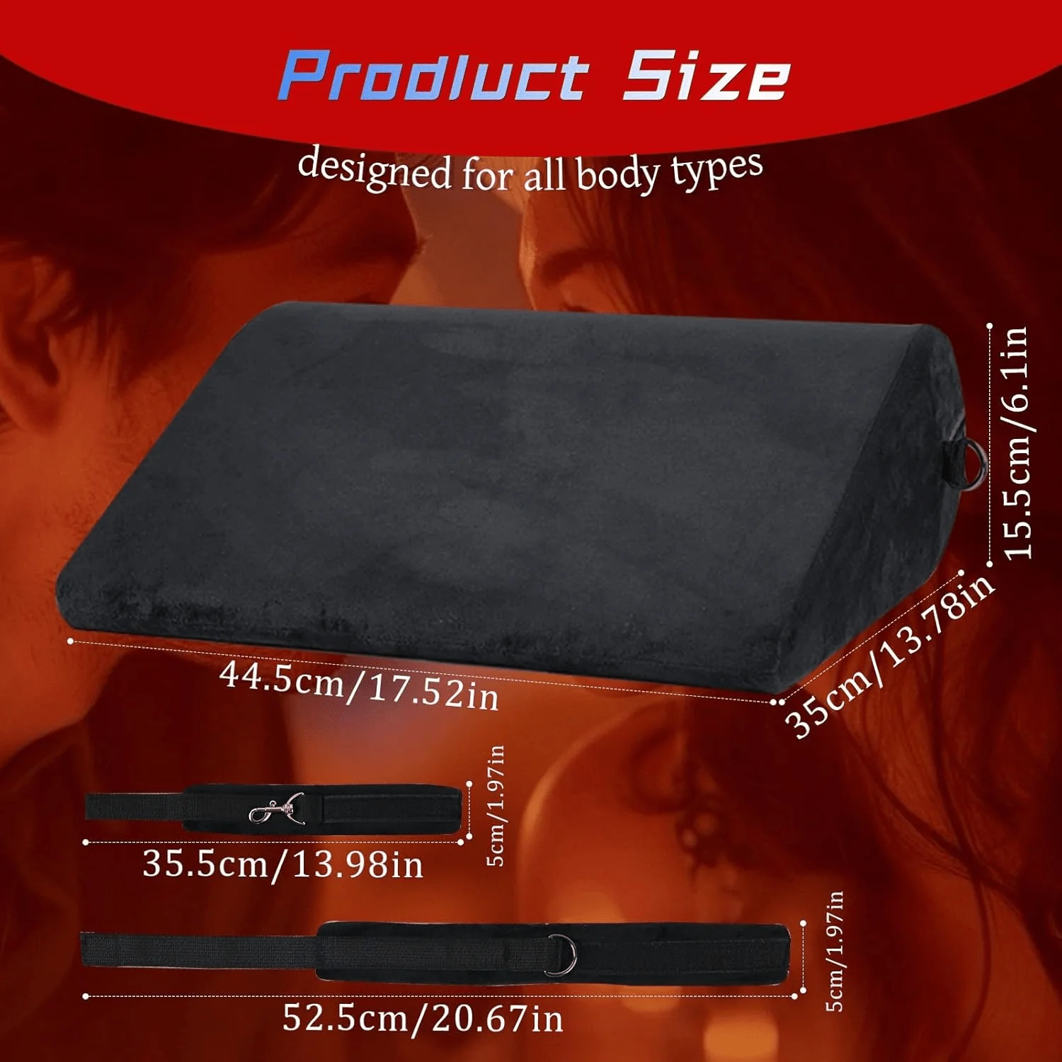 StrataBond BDSM Positioning Pillow with Wrist & Ankle Cuffs - Image 6