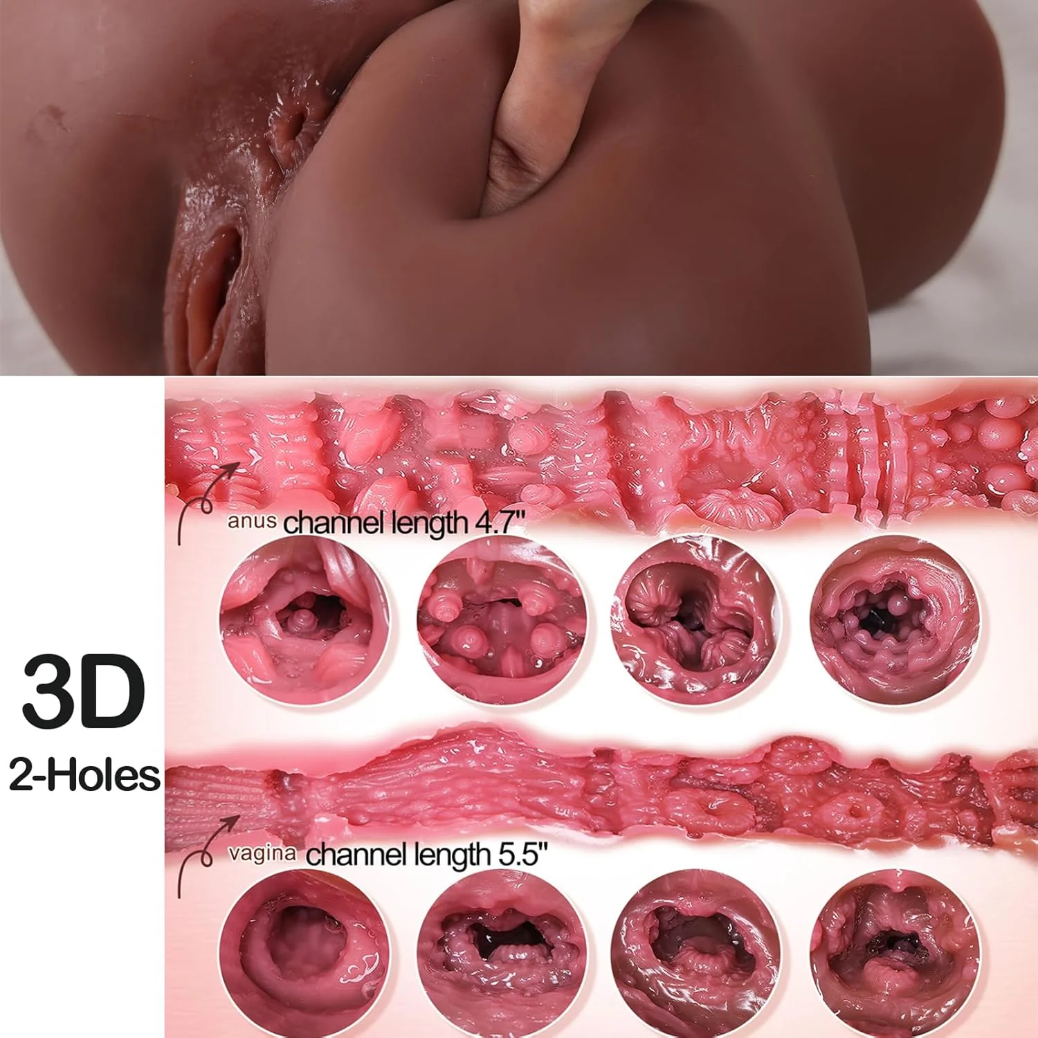 MidnightCurves Black Sex Doll Torso Dual Channel 10LB - Image 5