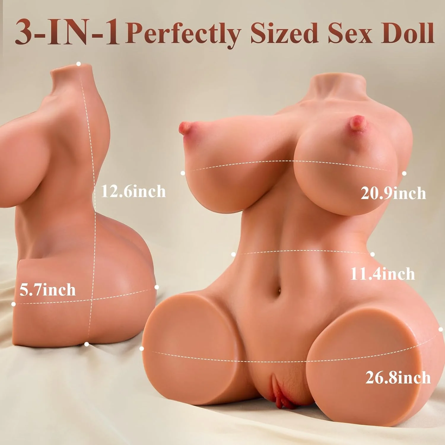 CoreForm 3-in-1 Torso Stroker Sex Doll 8LB - Image 2