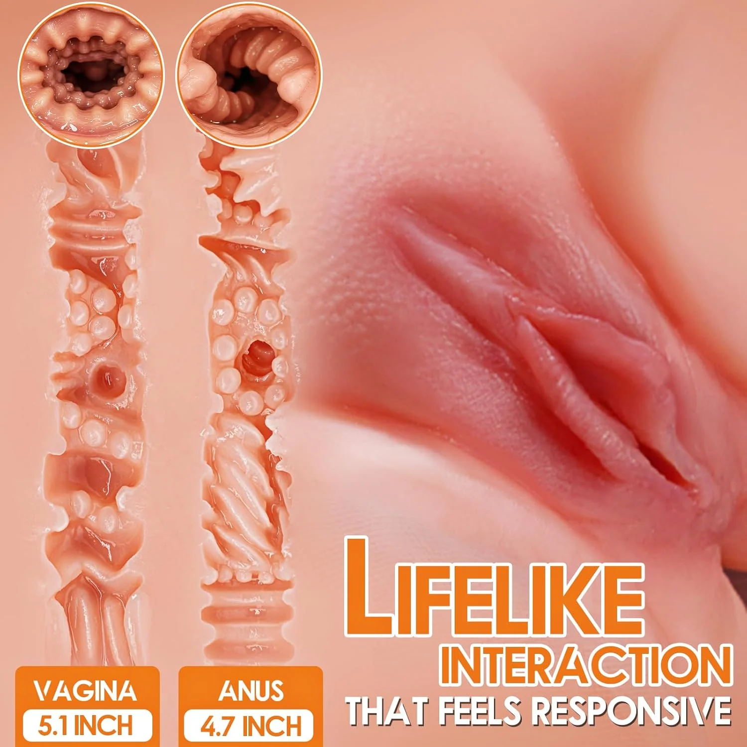 FlexLite Compact Sex Doll Torso 6LB | Dual Channel Design - Image 3