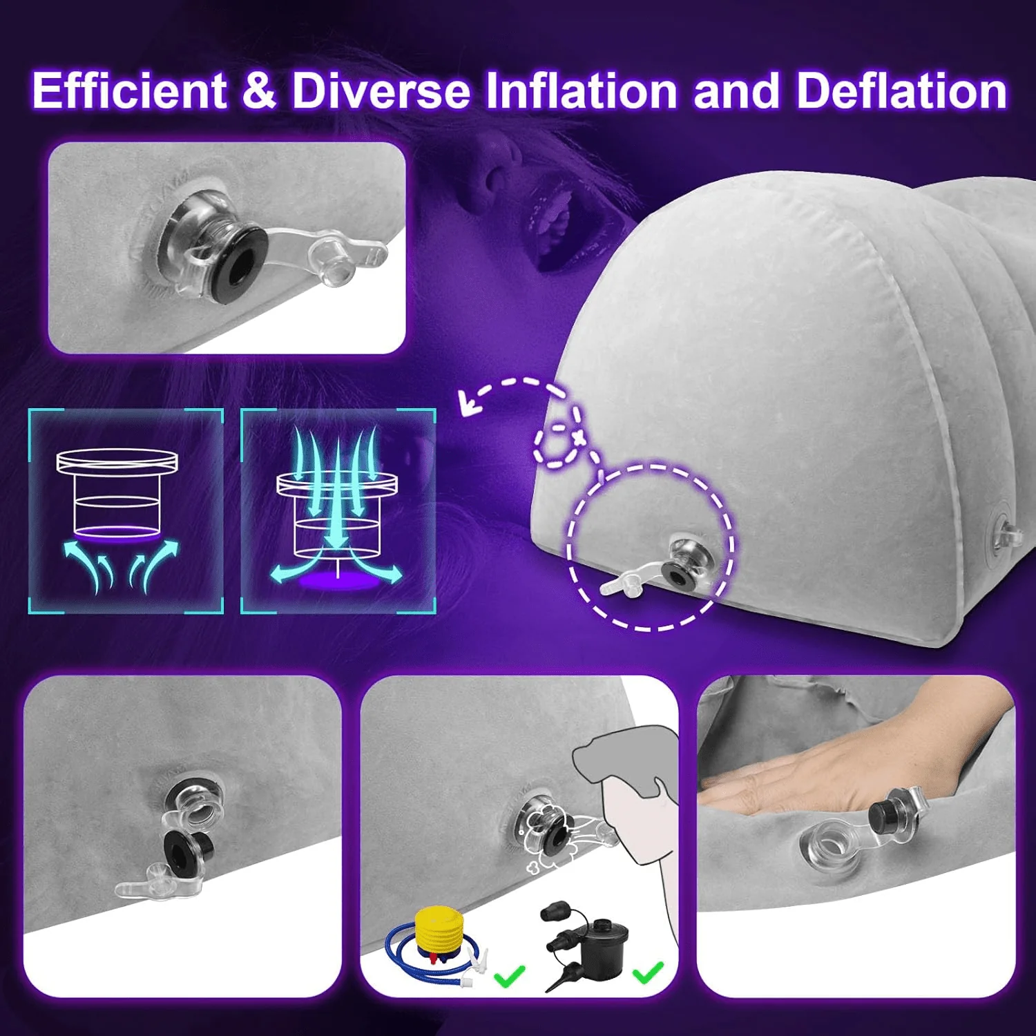 DominaLift Inflatable BDSM Pillow with Dildo Mount & Cuffs - Image 4