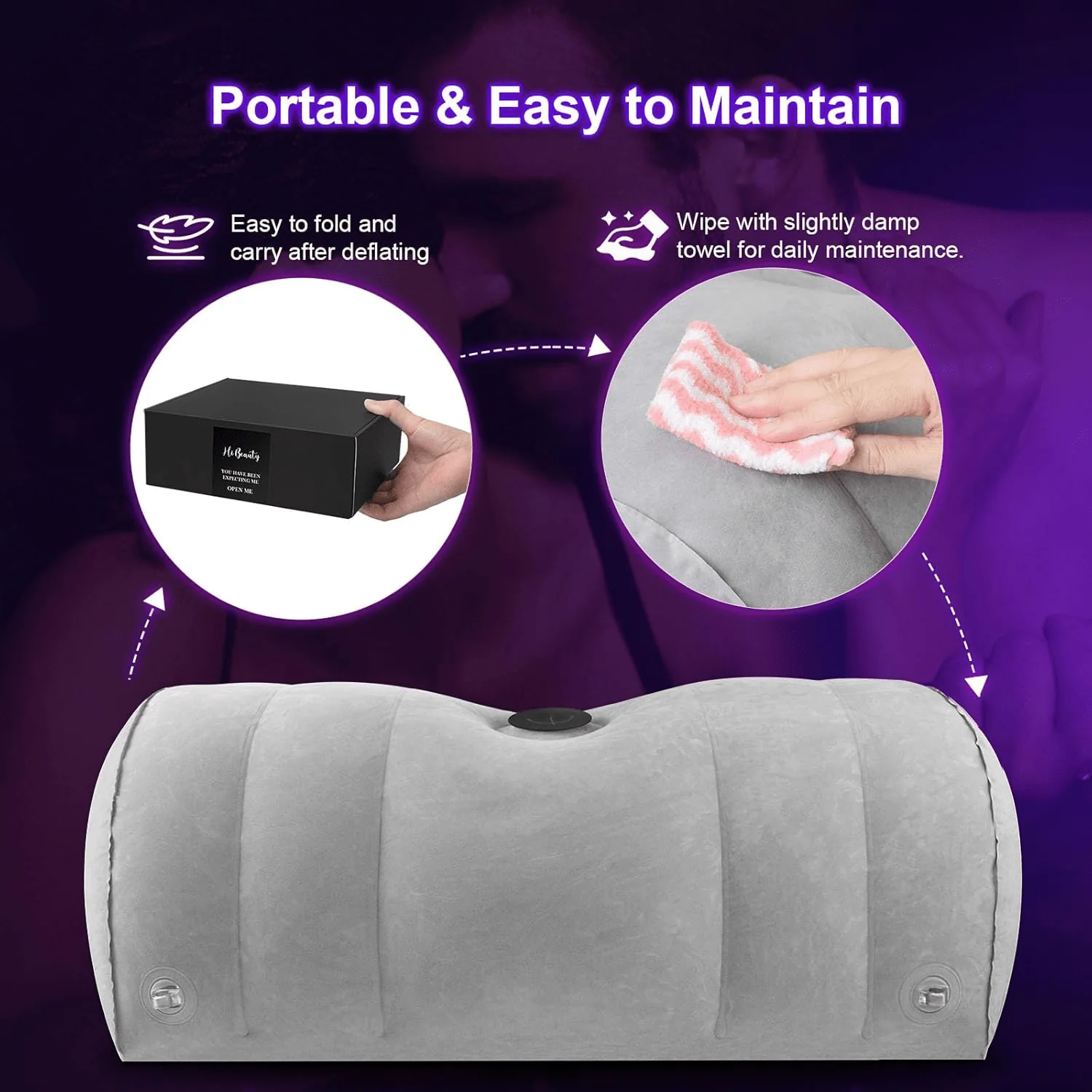 DominaLift Inflatable BDSM Pillow with Dildo Mount & Cuffs - Image 5