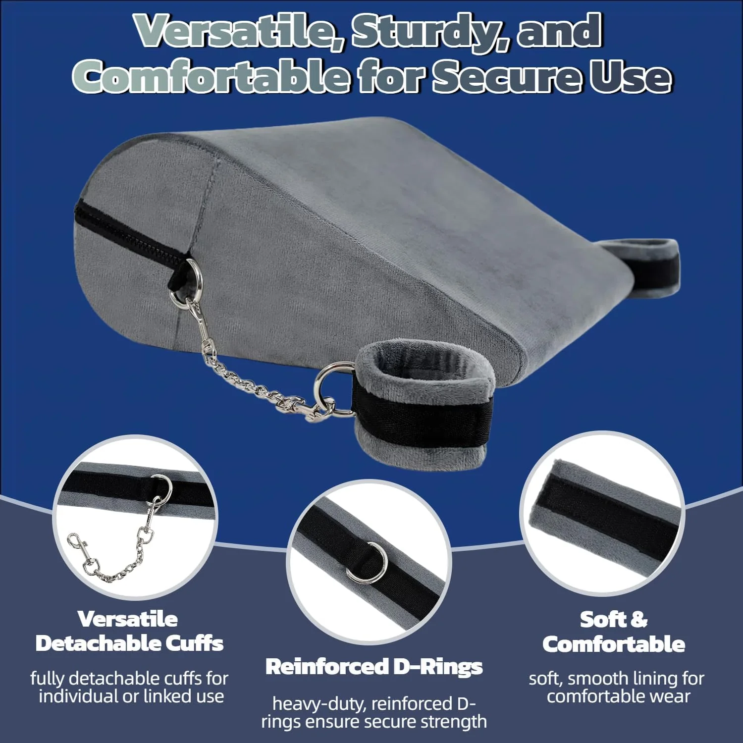 StealthBond Foam Sex Pillow with Handcuffs Support Set - Image 4