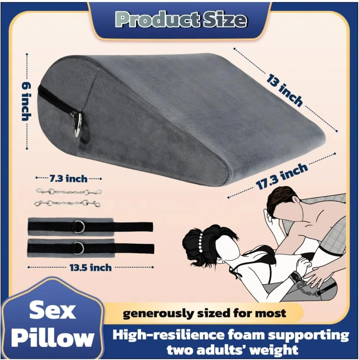 StealthBond Foam Sex Pillow with Handcuffs Support Set - Image 5