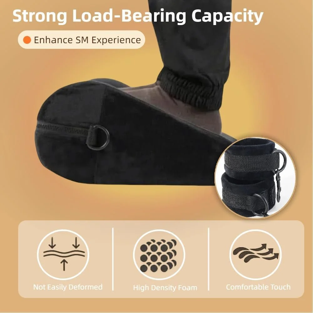 NoirBond Black Foam Positioning Wedge Pillow with Handcuffs - Image 8