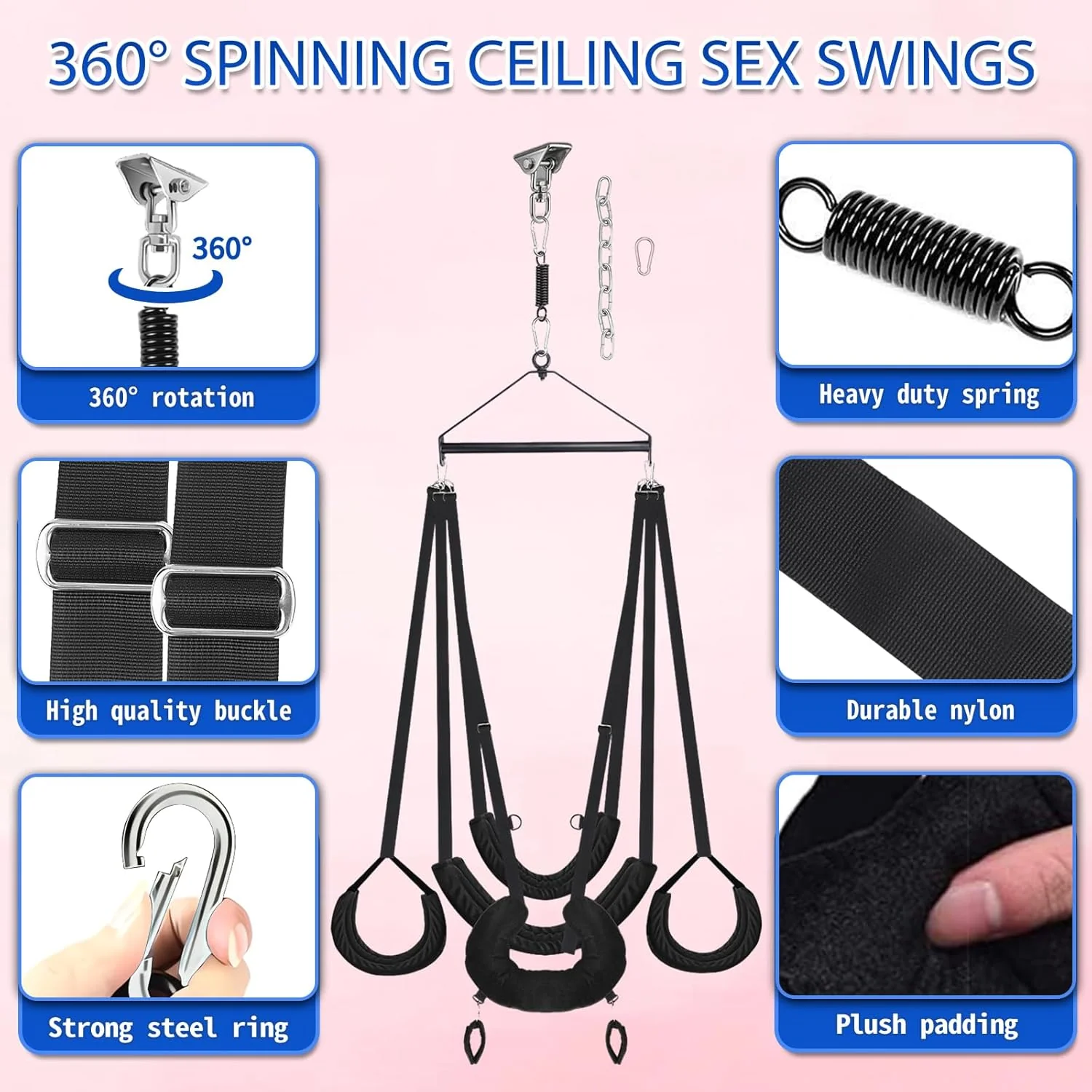 OrbitLux 360° Adjustable Ceiling Sex Swing - Image 5