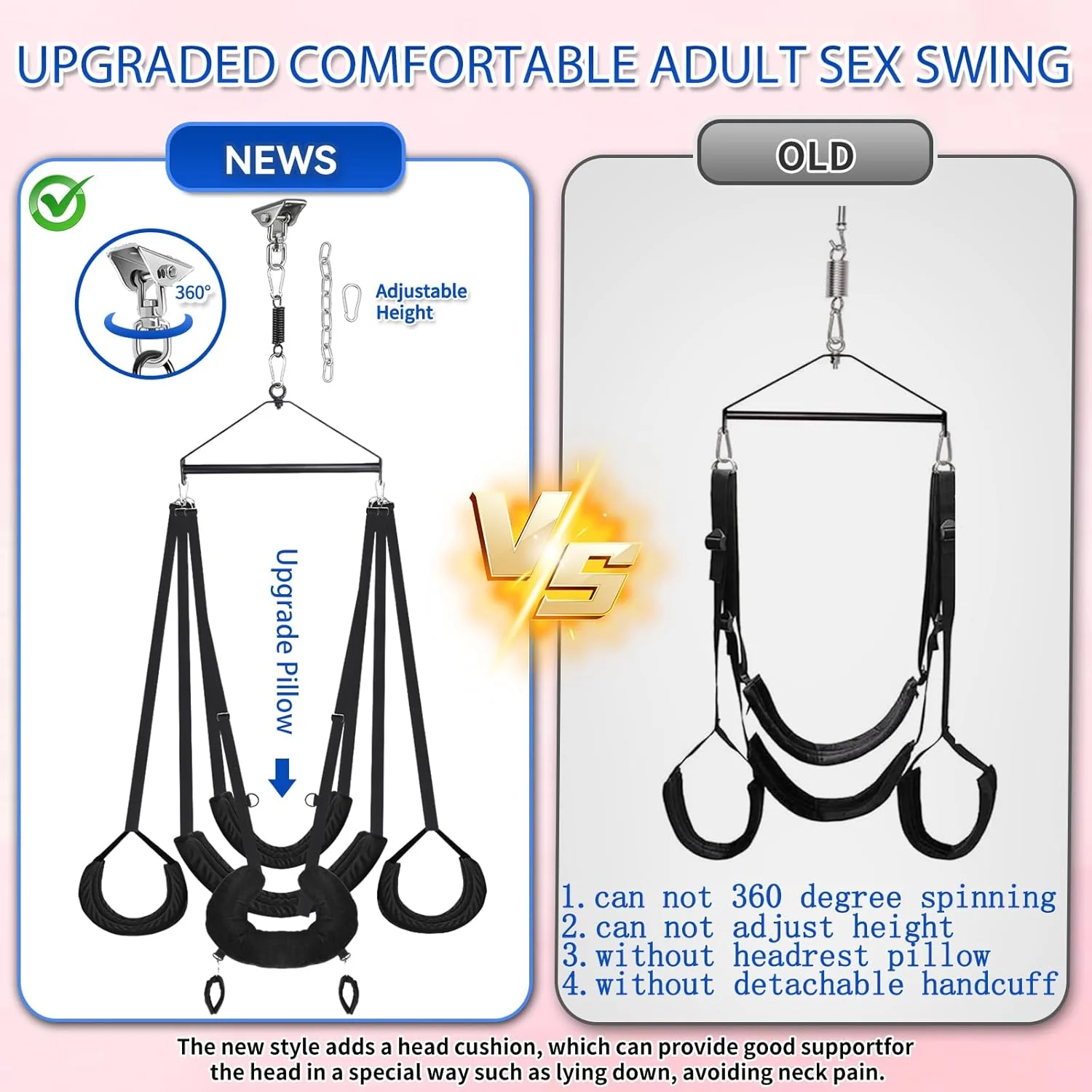 OrbitLux 360° Adjustable Ceiling Sex Swing - Image 8